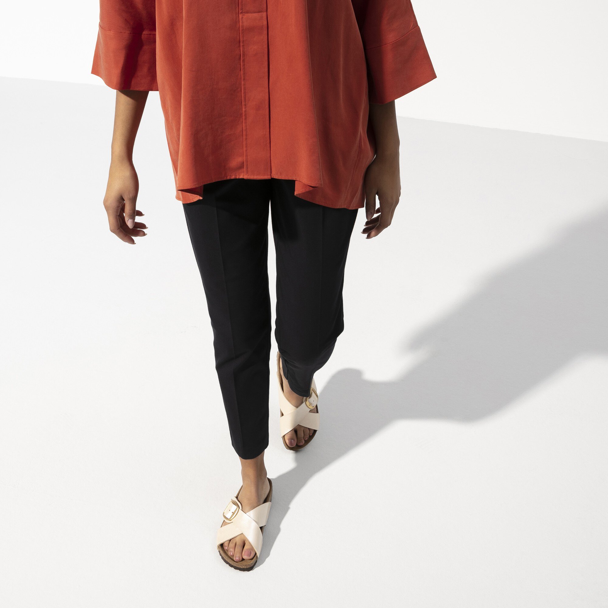 birkenstock big buckle pearl white