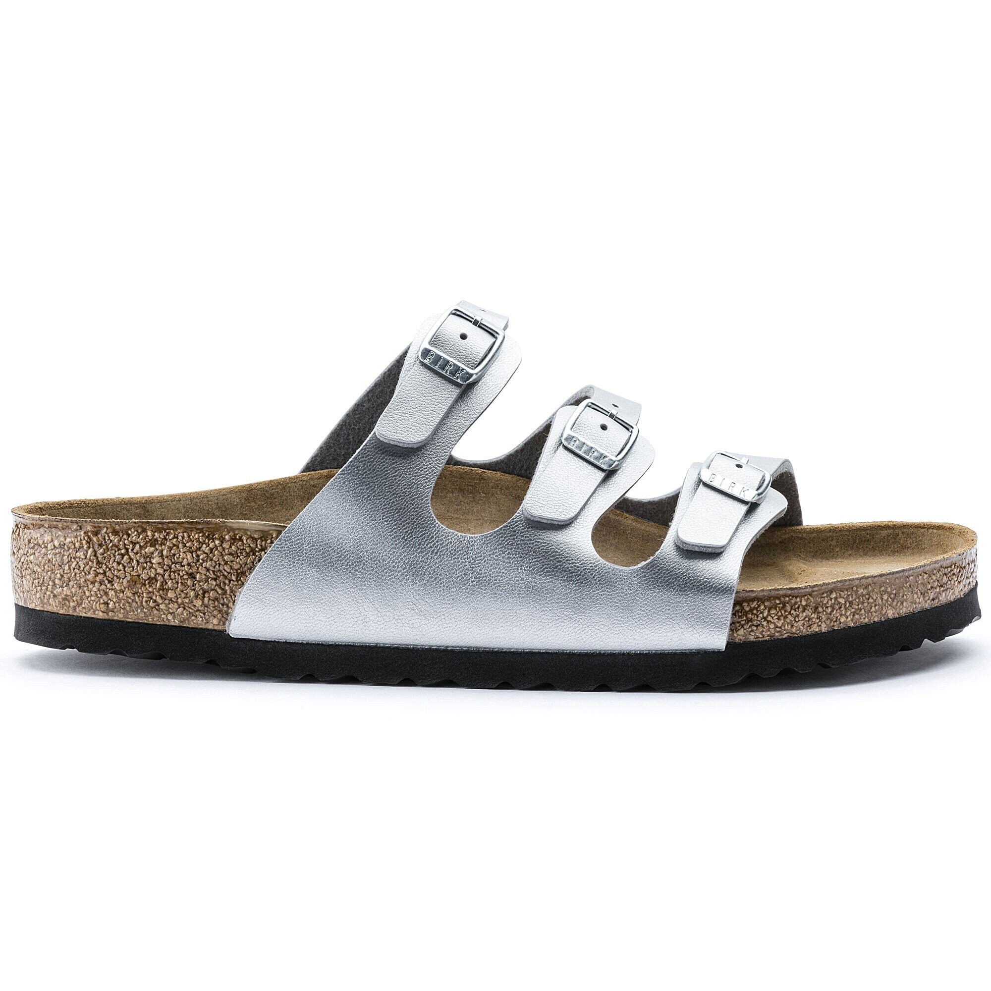 birkenstock florida silver metallic