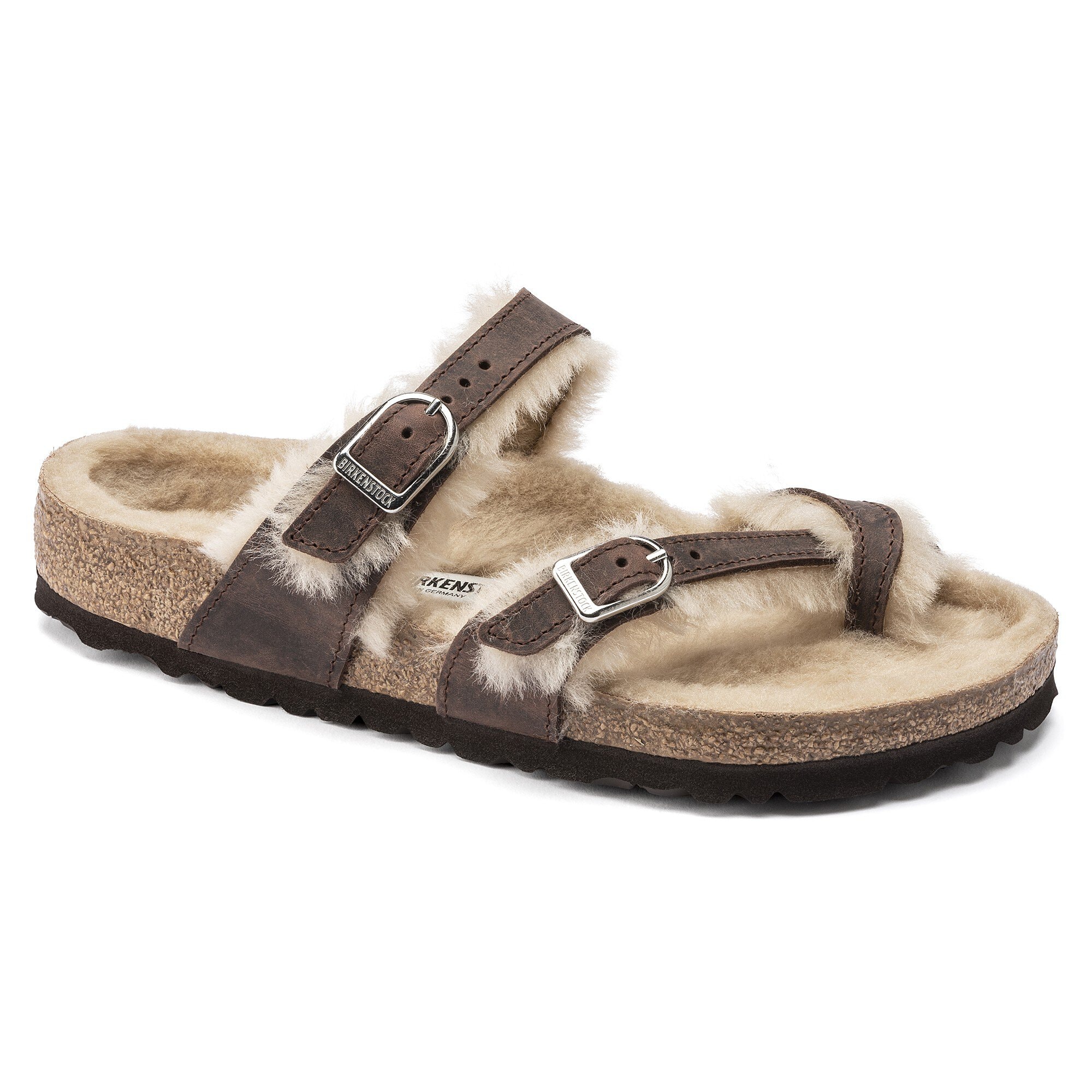 Mayari Shearling Cuir huile Havane BIRKENSTOCK