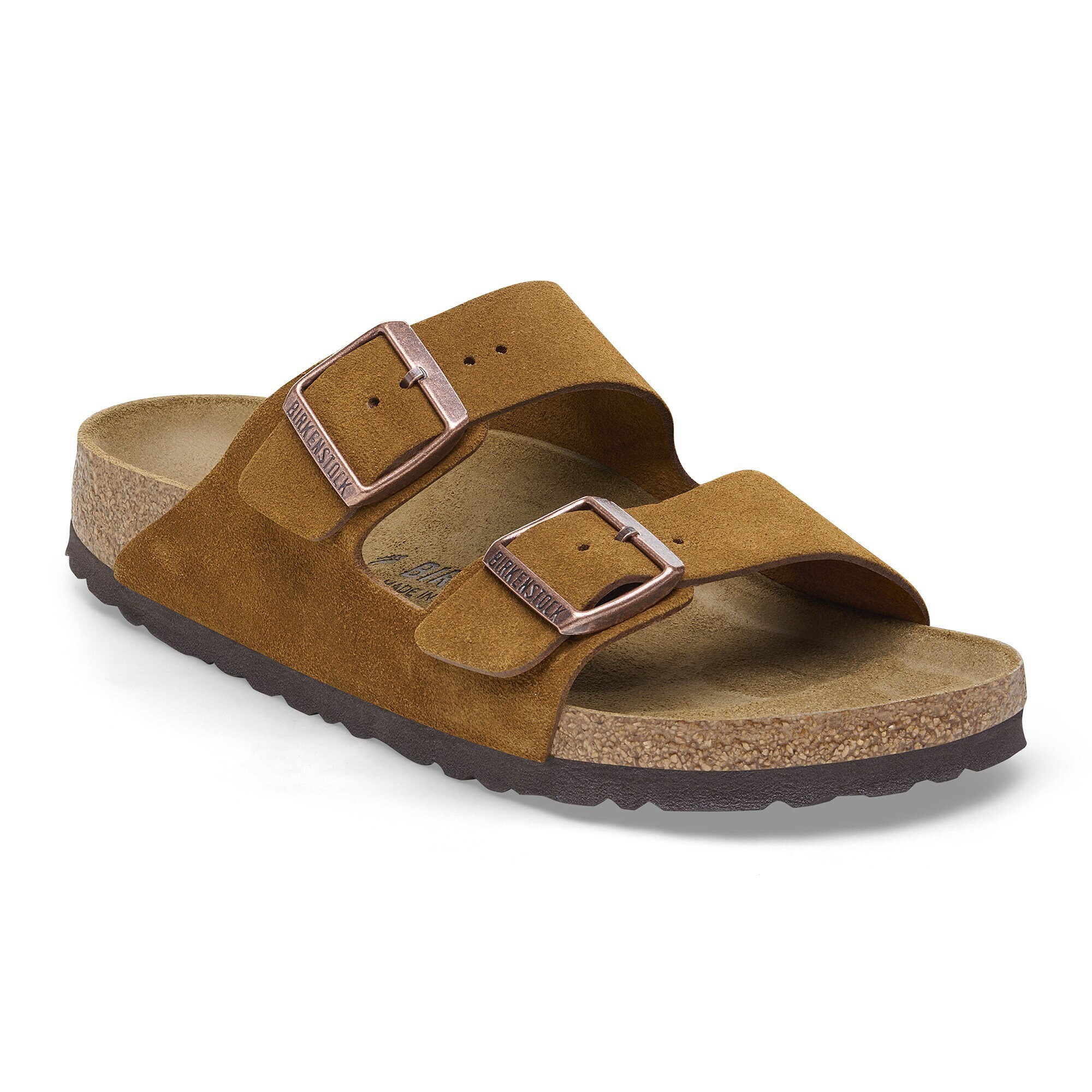 Amazon.com | Birkenstock Unisex Arizona Sandal,Stone Birkibuc,38 M EU |  Slides