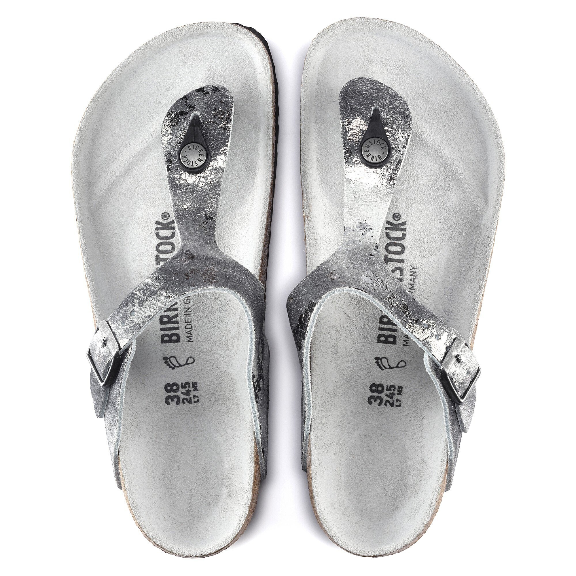 birkenstock vintage metallic gray silver