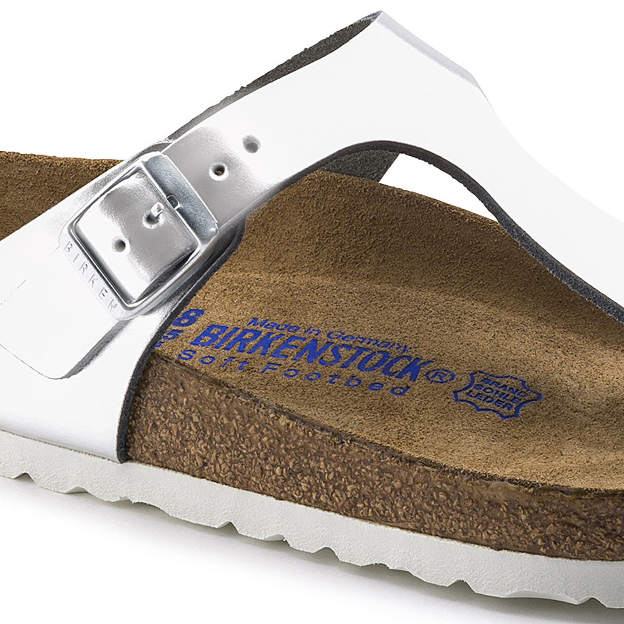 Gizeh Soft Footbed Natural Leather Silver | BIRKENSTOCK