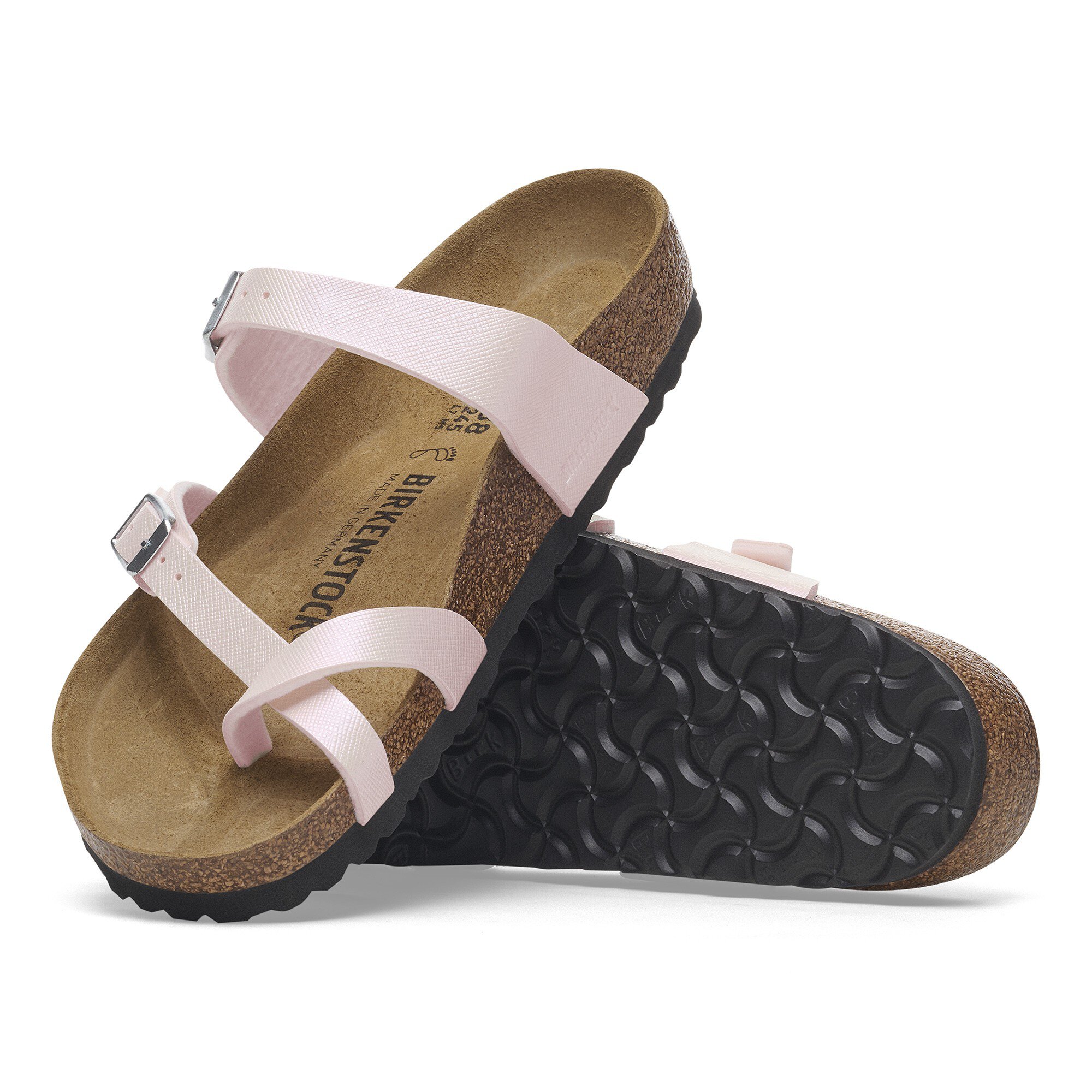 Mayari Birko-Flor Embossed Saffiano Iridescent Light Rose