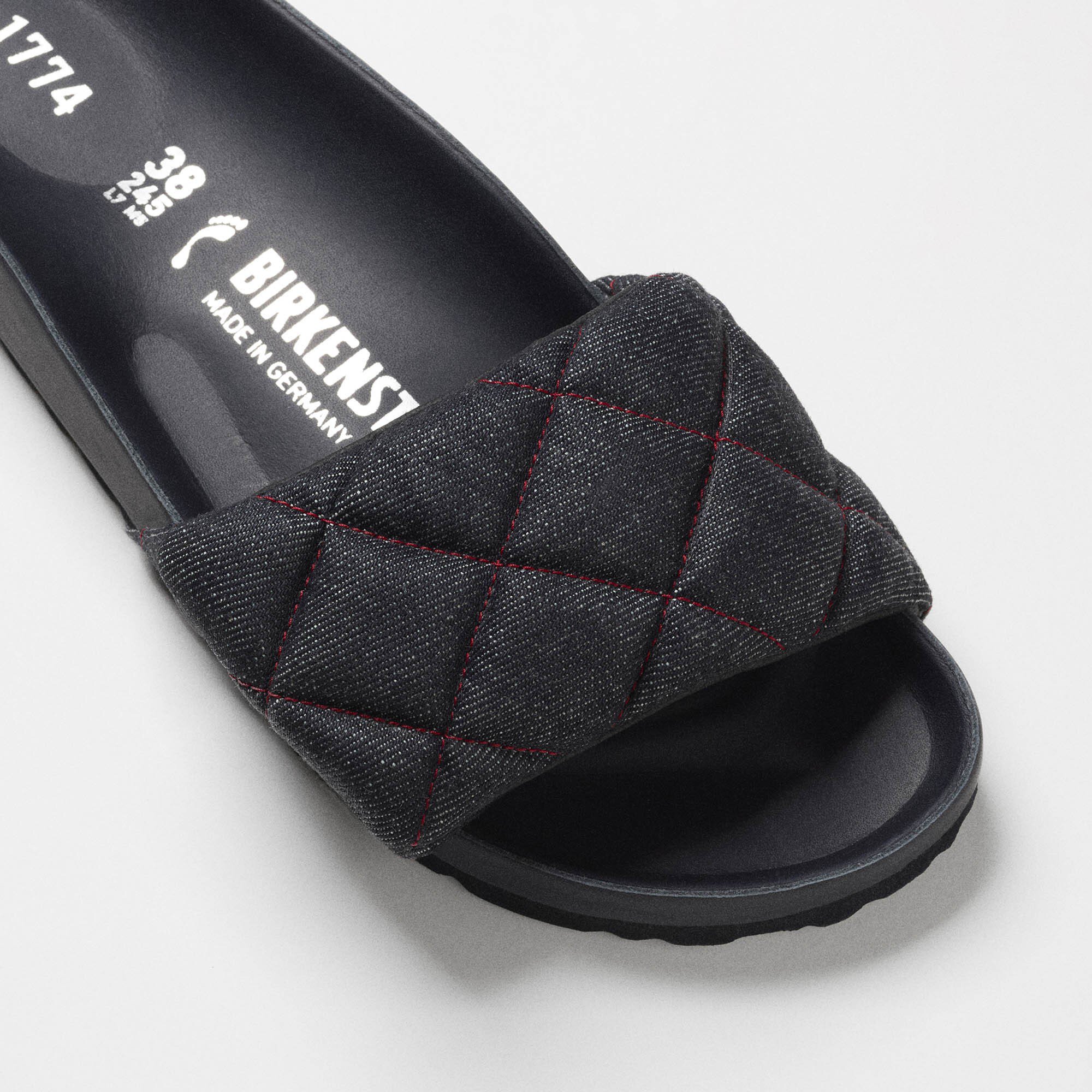 BIRKENSTOCK 1774 SYLT シルト キルティングレザーサンダル 1774 Sylt Denim / 1774 シルト デニム レザー/コットン ダーク