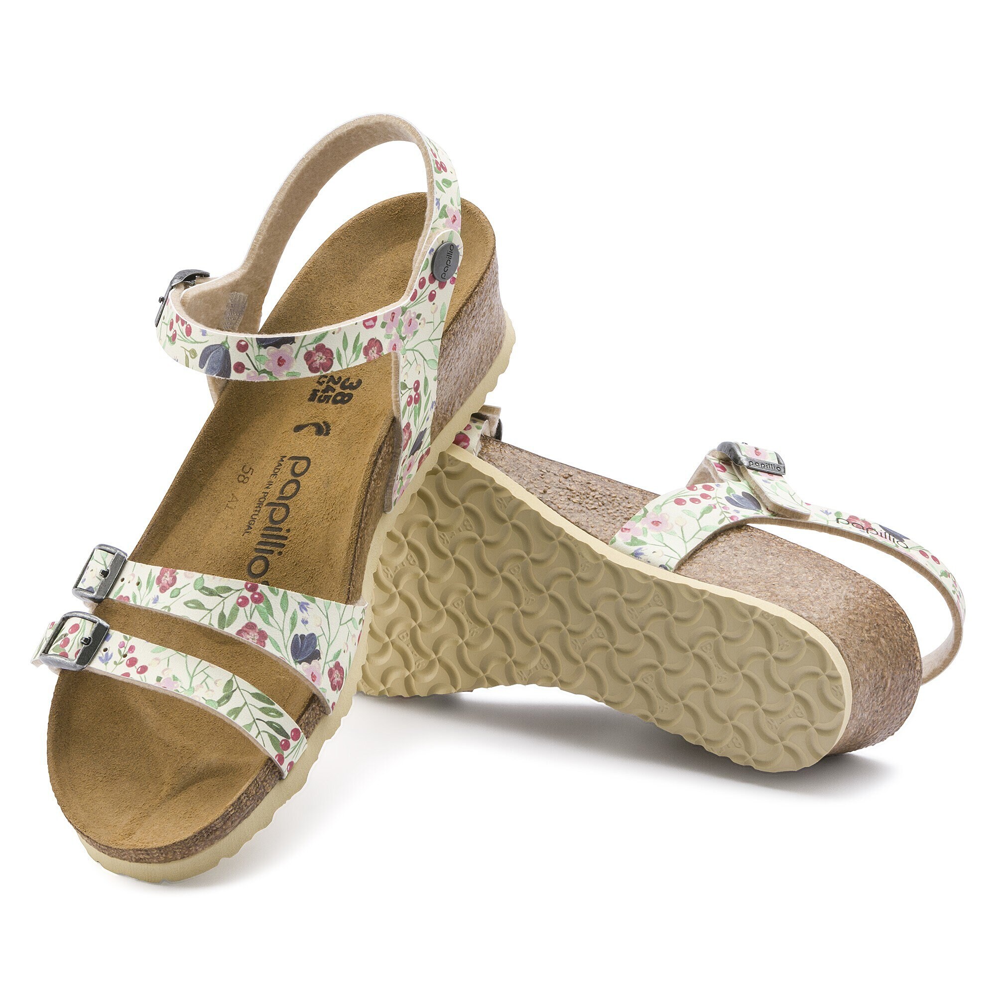 birkenstock meadow flowers beige