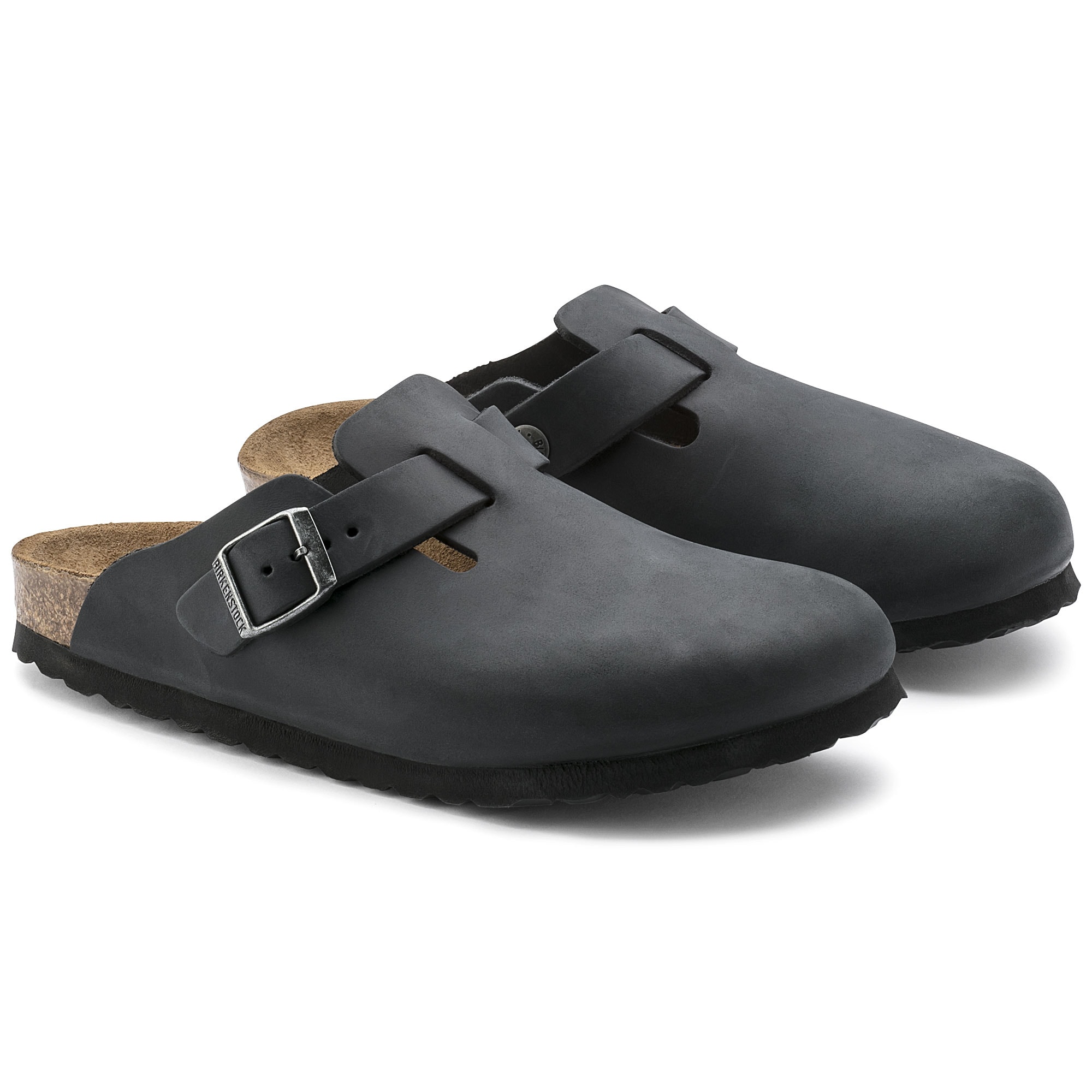 Mens Birkenstock Boston Soft Footbed Clog - Black