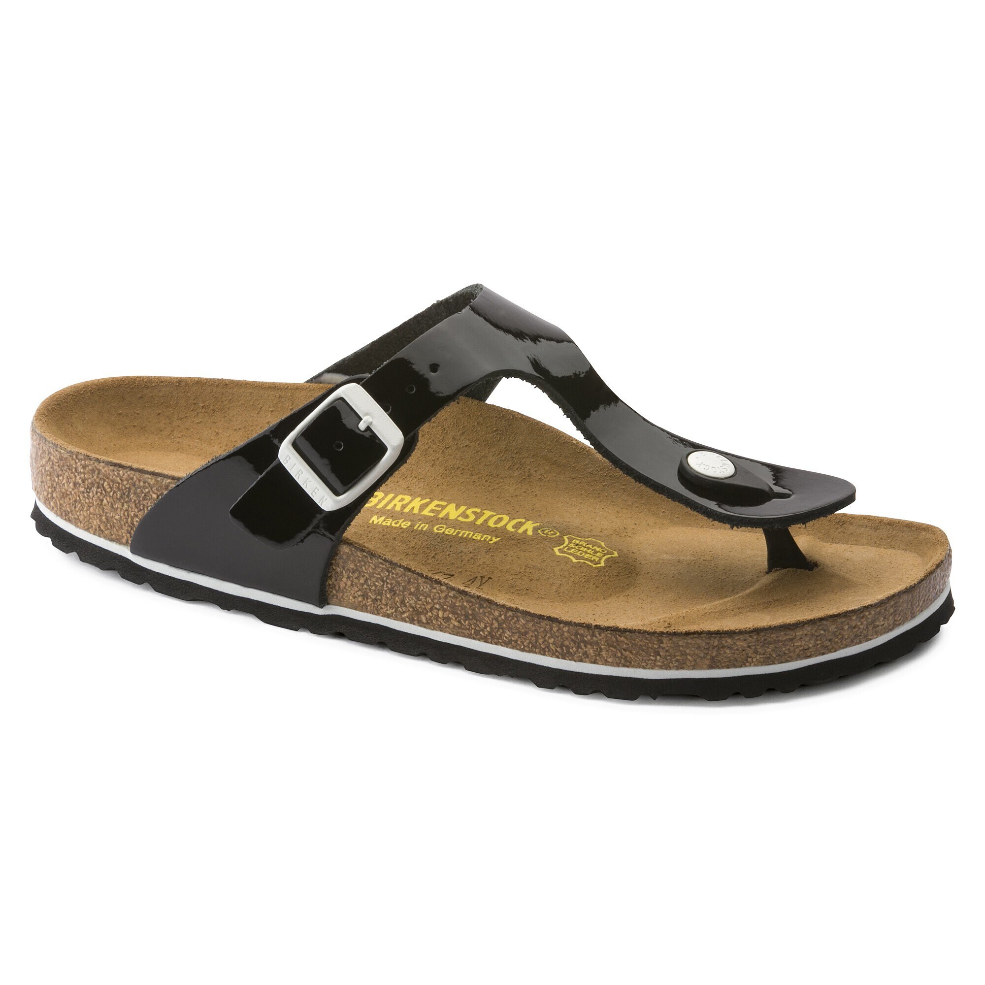 birkenstock gizeh black patent leather