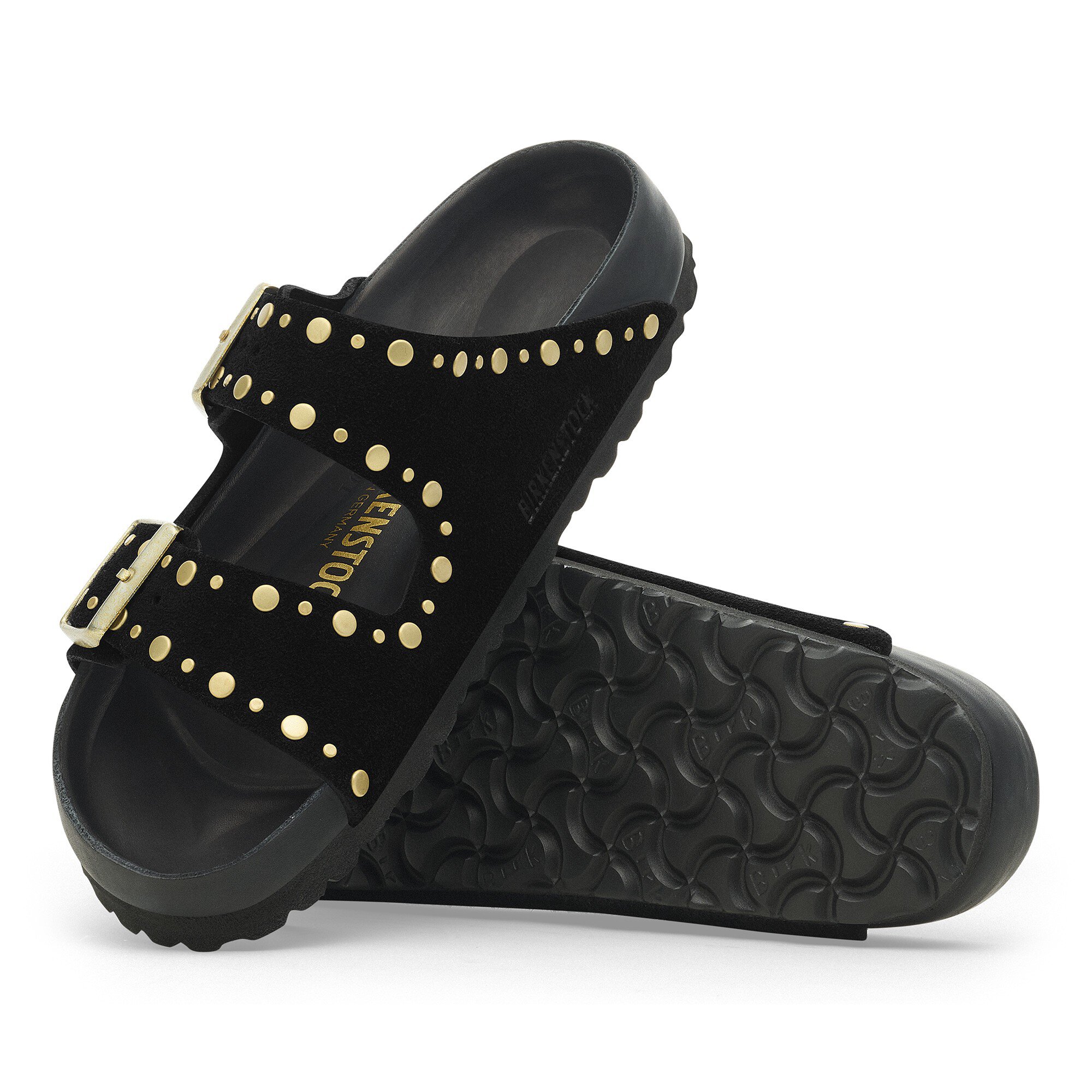 Arizona Rivets Suede Leather Black | BIRKENSTOCK