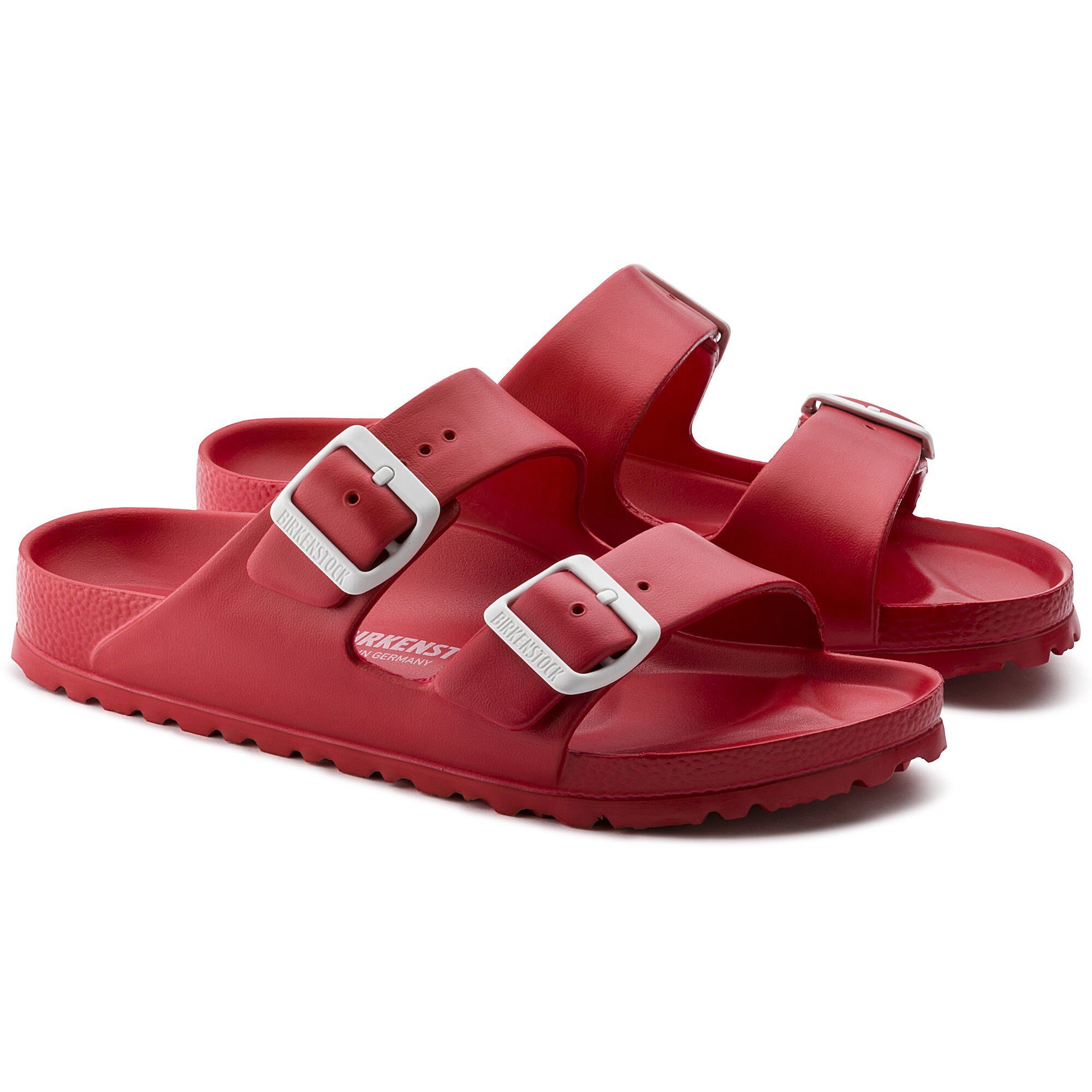 red birkenstock arizona sandals