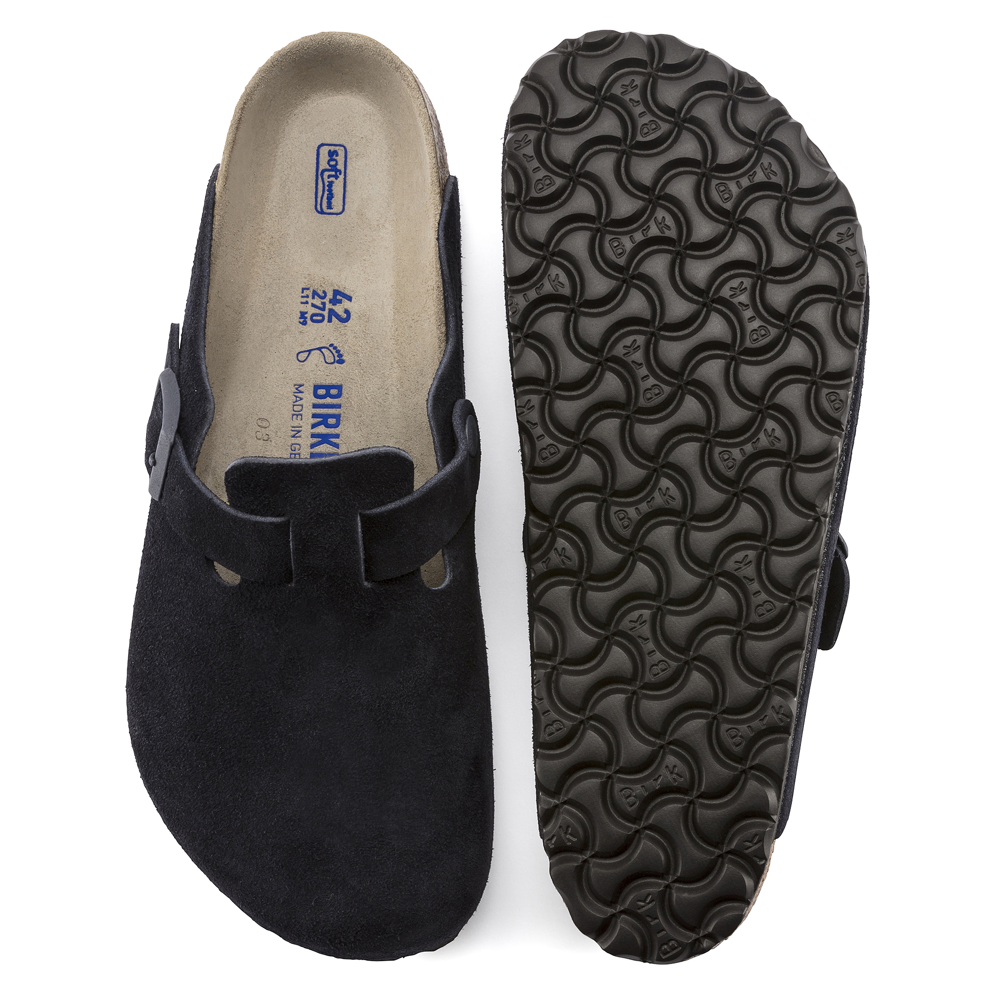 Boston Soft Footbed Suede Leather Midnight | BIRKENSTOCK