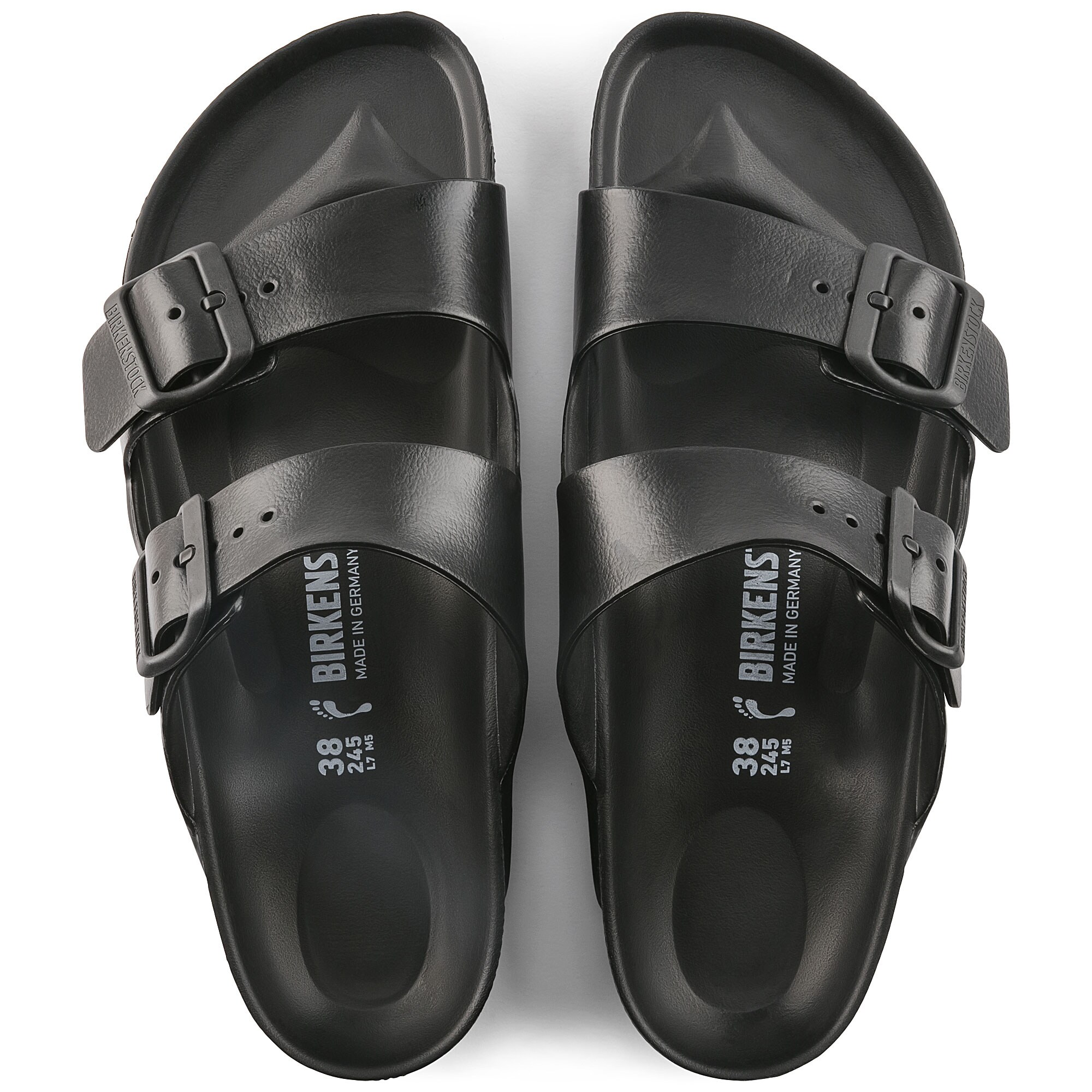 black plastic birkenstocks