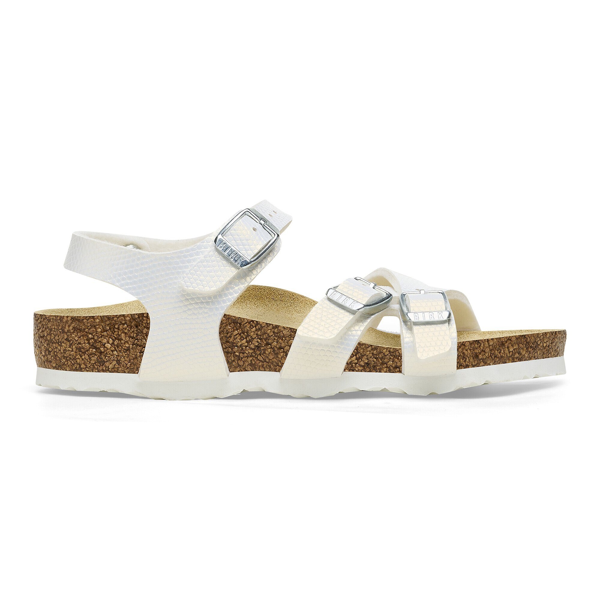 Kumba Kids Birko Flor Embossed Shiny White BIRKENSTOCK