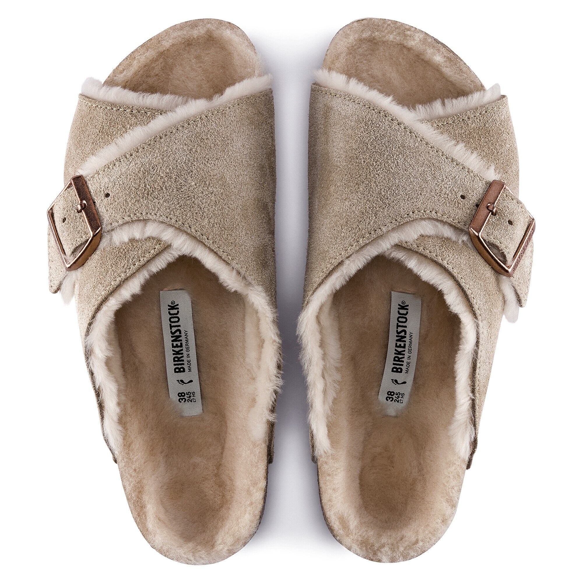 arosa shearling suede leather