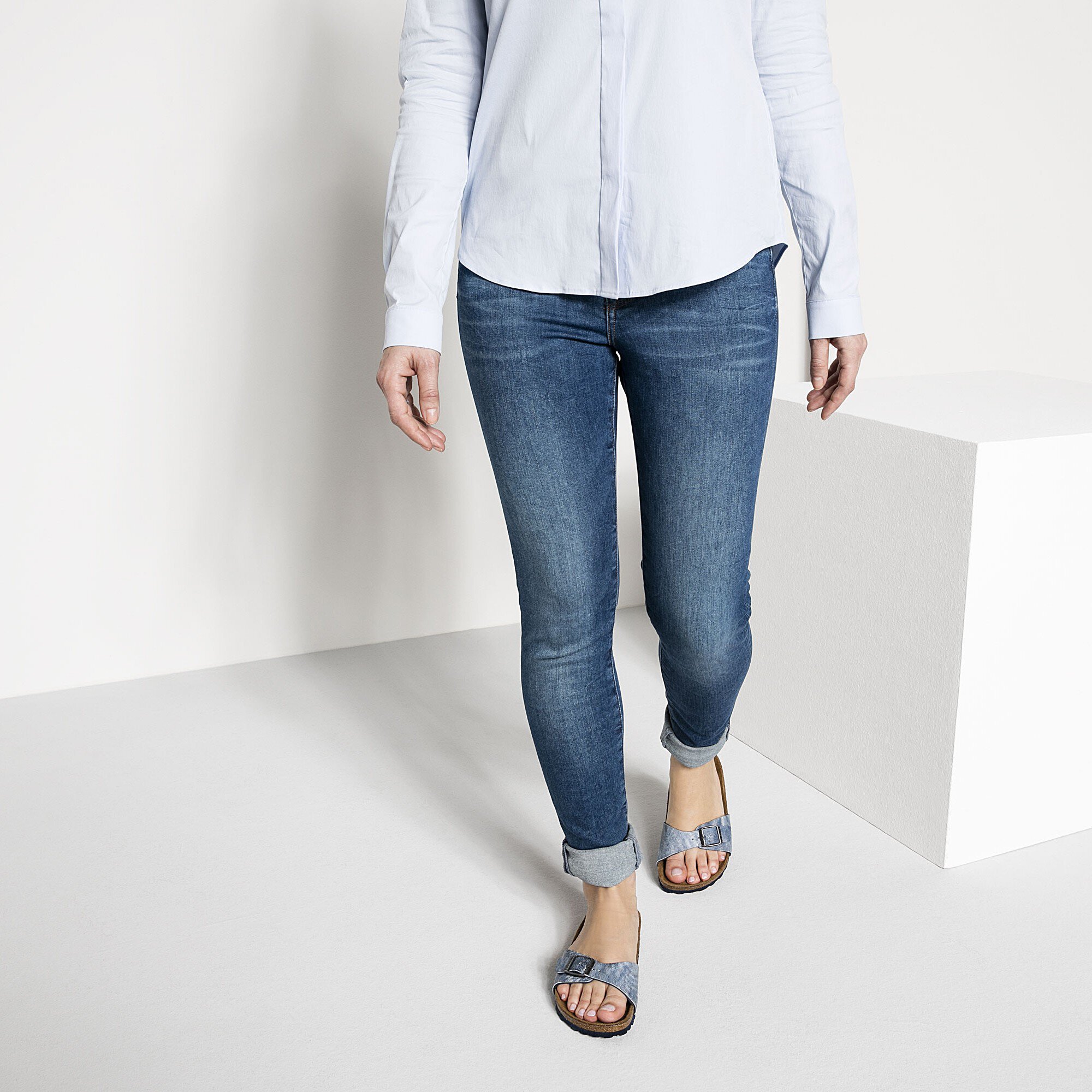 birkenstock jeans washed out blue