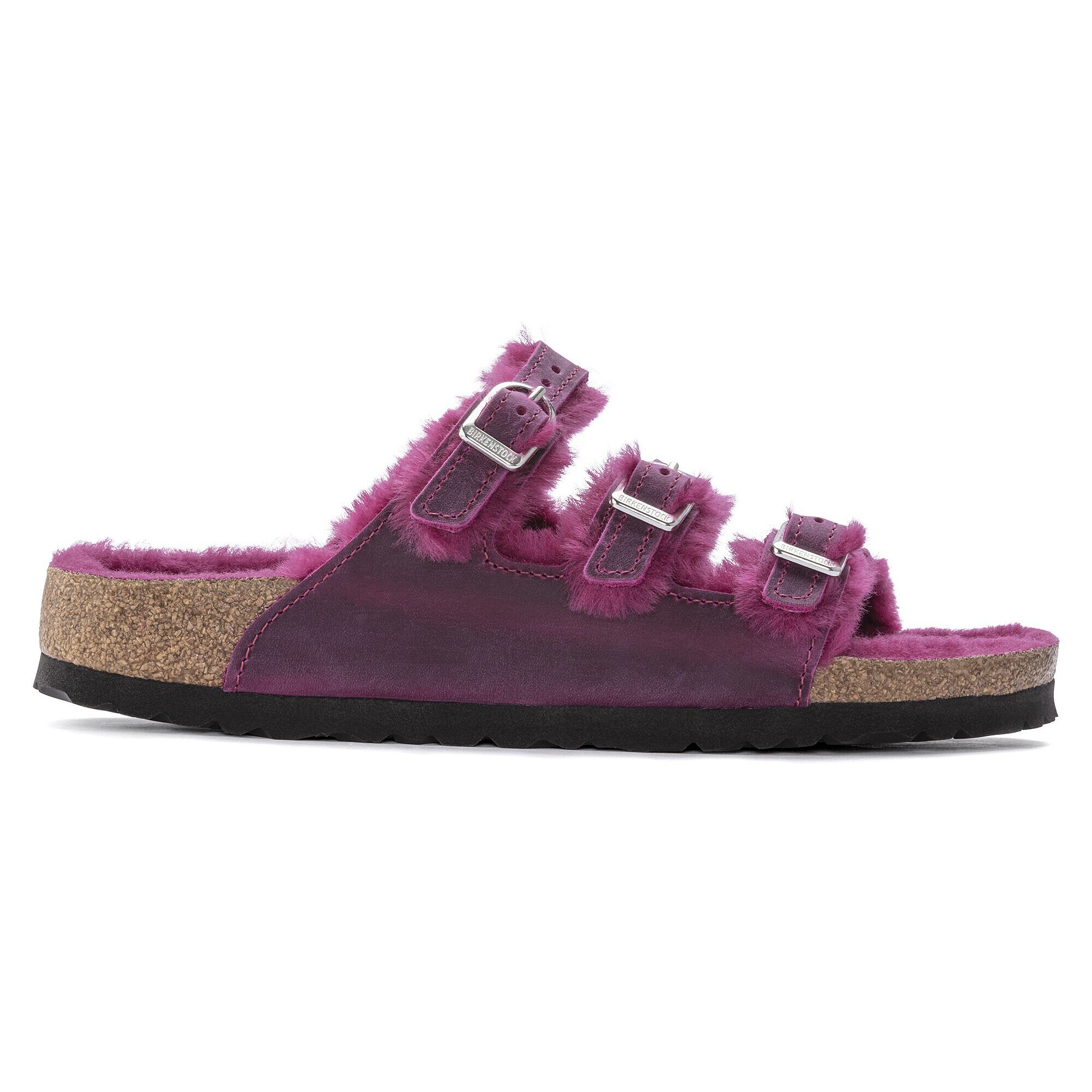 Birkenstock arizona shearling burgundy discount