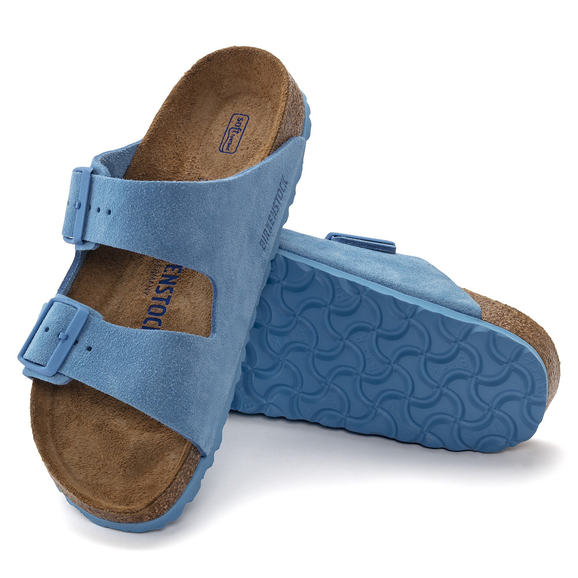 kiezen Om toestemming te geven Op de kop van Arizona Soft Footbed Suede Leather Blau | BIRKENSTOCK