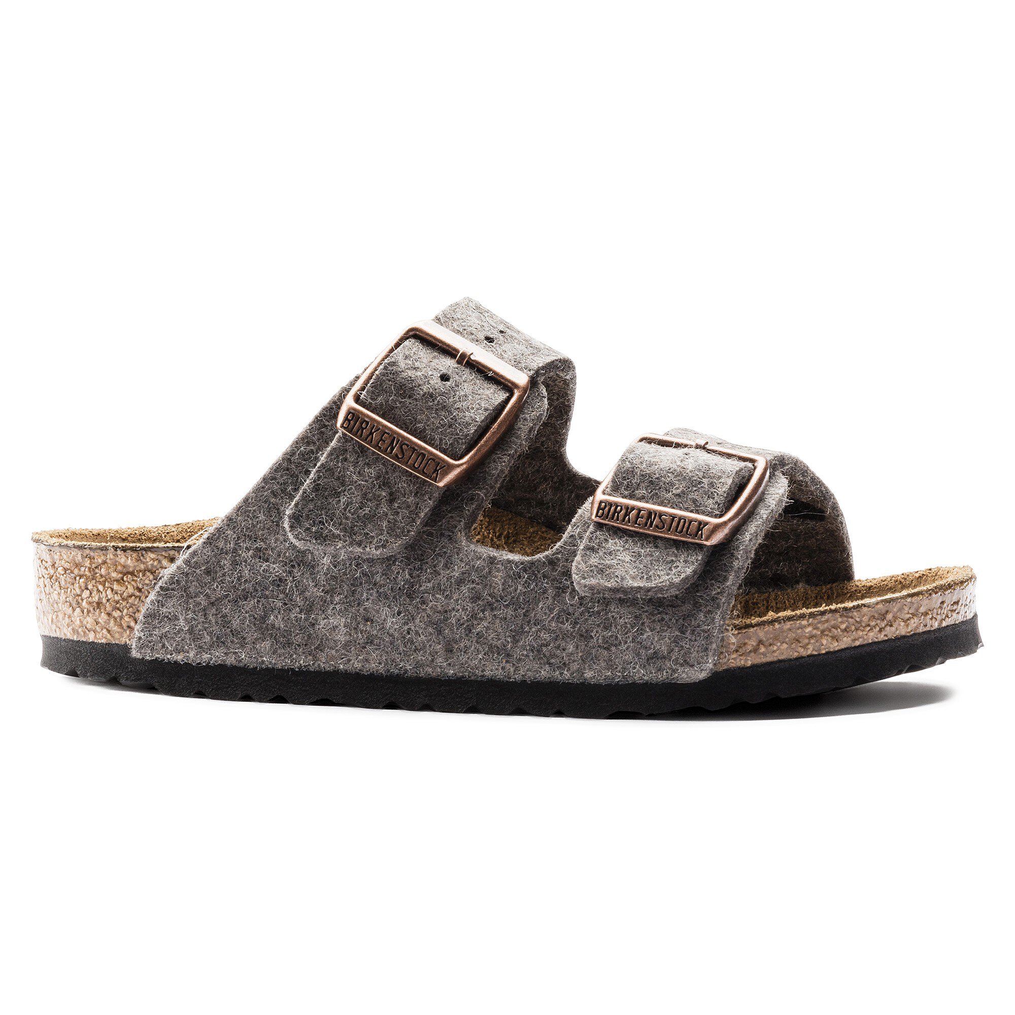 grey felt birkenstocks