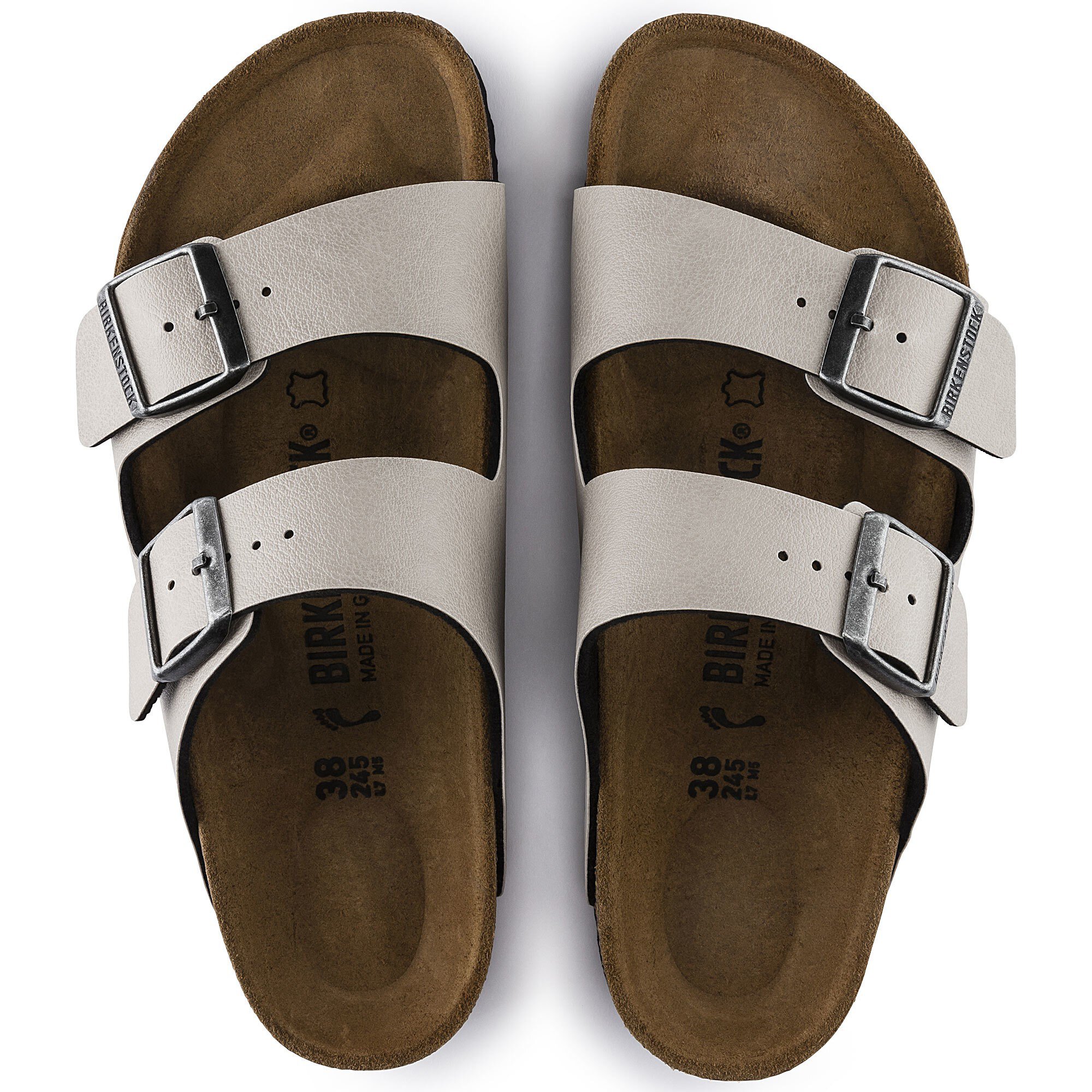 birkenstock arizona pull up stone vegan
