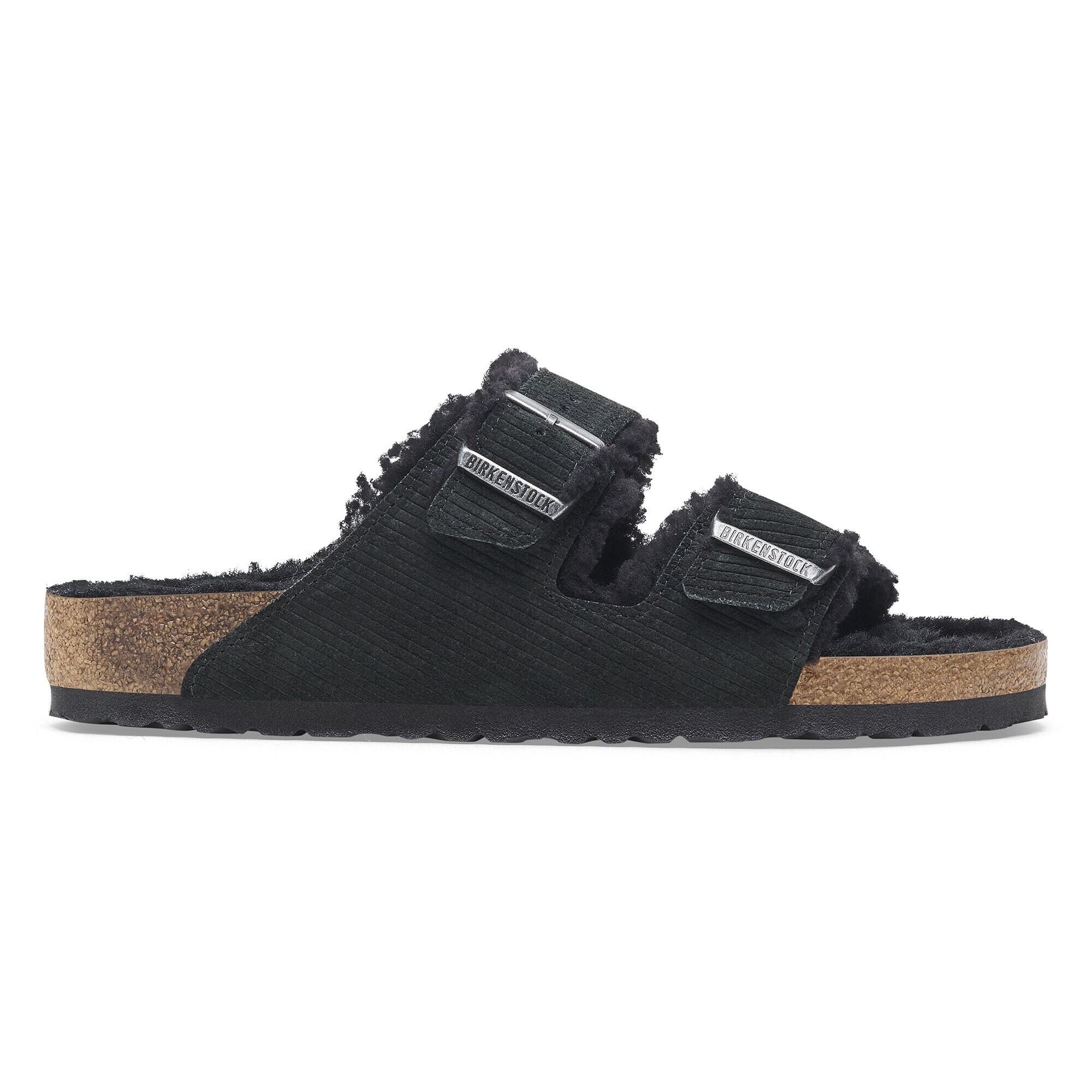 Arizona Shearling Suede Leather-Shearling Corduroy Black