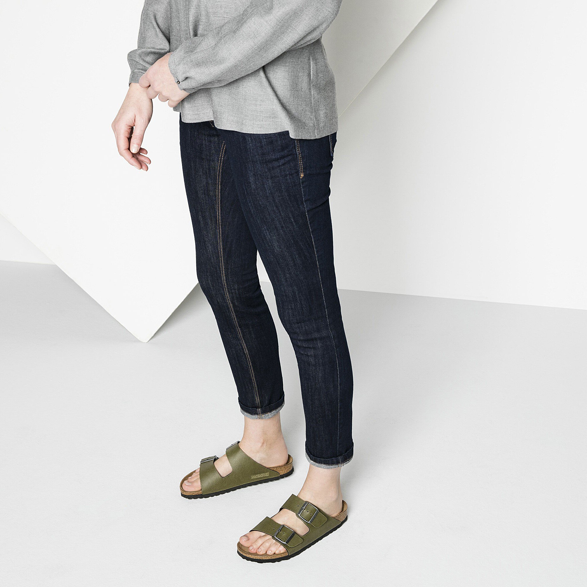 birkenstock arizona vegan olive