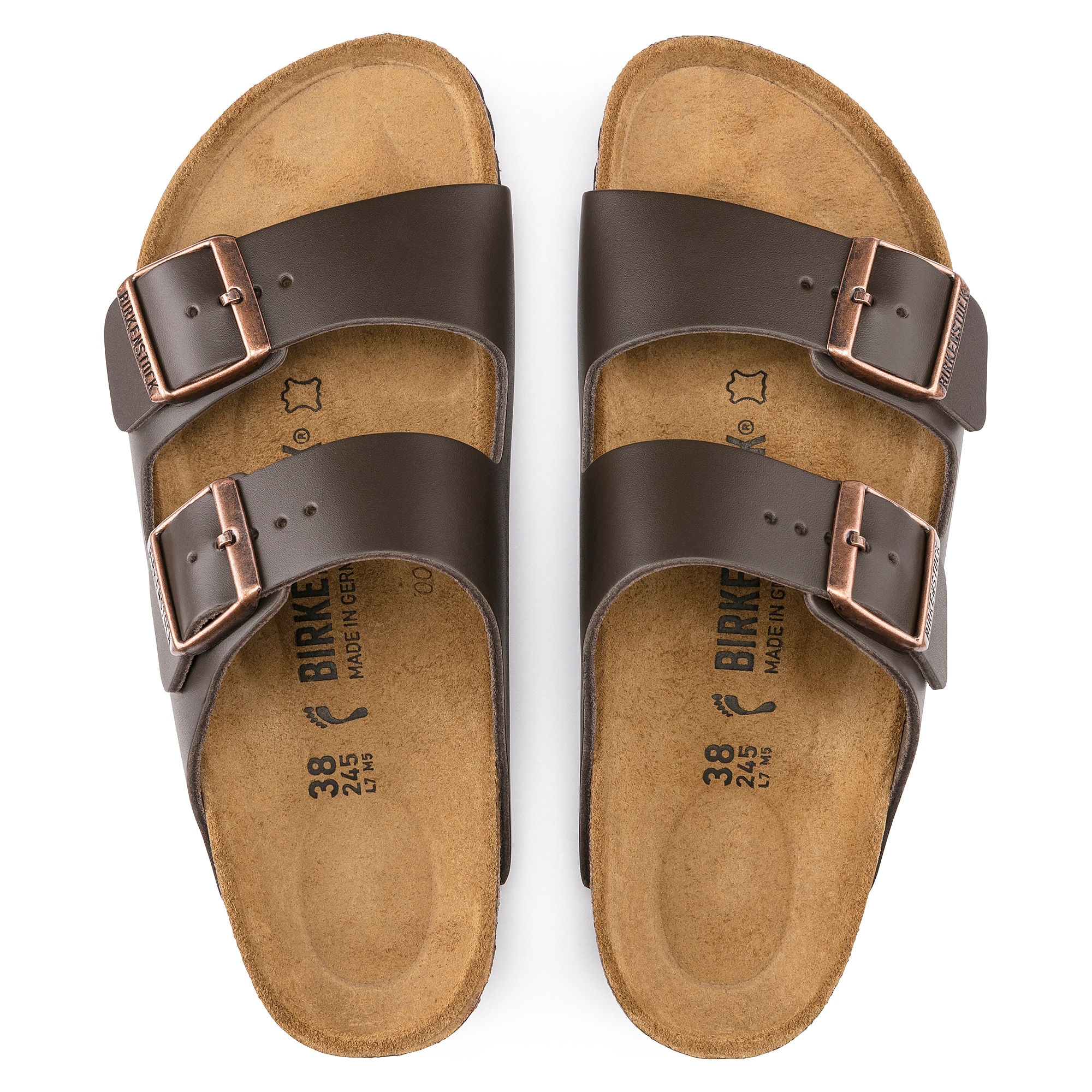 Shoes Birkenstock Arizona Hex Metallic Brown Natural Leather Spotted • shop