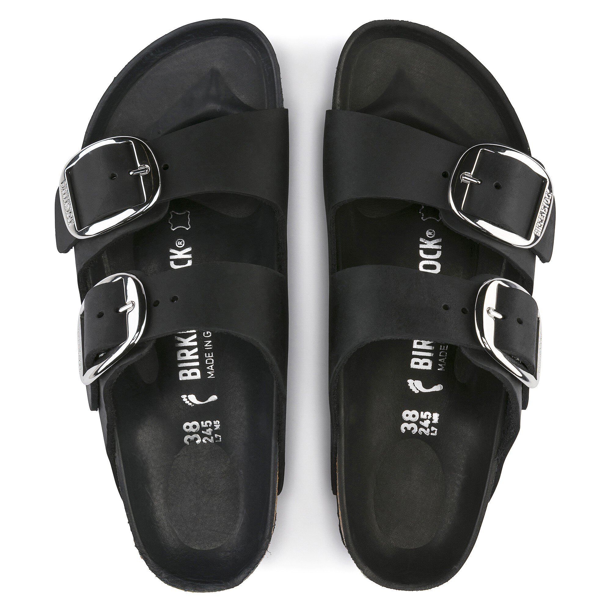 Arizona Big Buckle Oiled Leather Black | BIRKENSTOCK