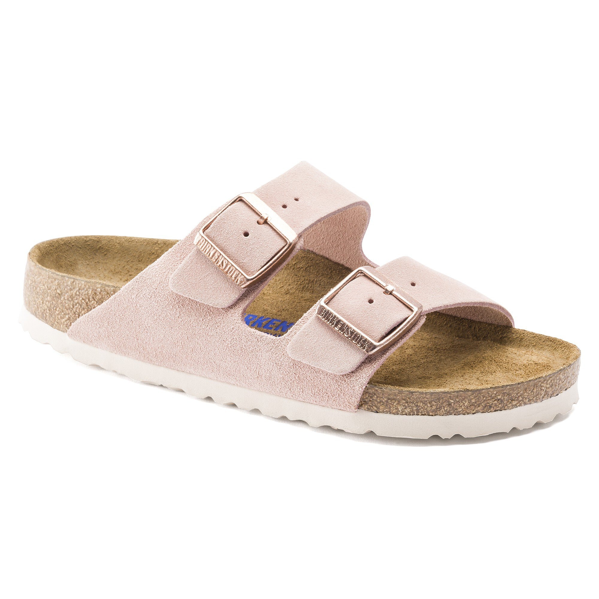 pink and white birkenstocks