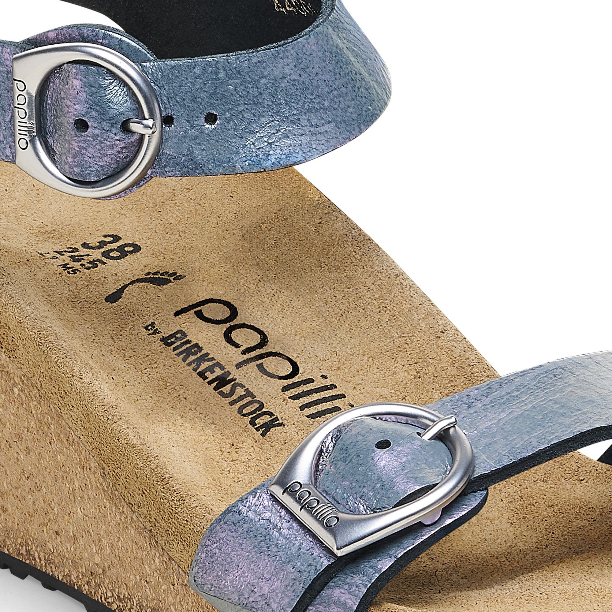 Soley Ring-Buckle Nubuk Leather Metallic Black | BIRKENSTOCK