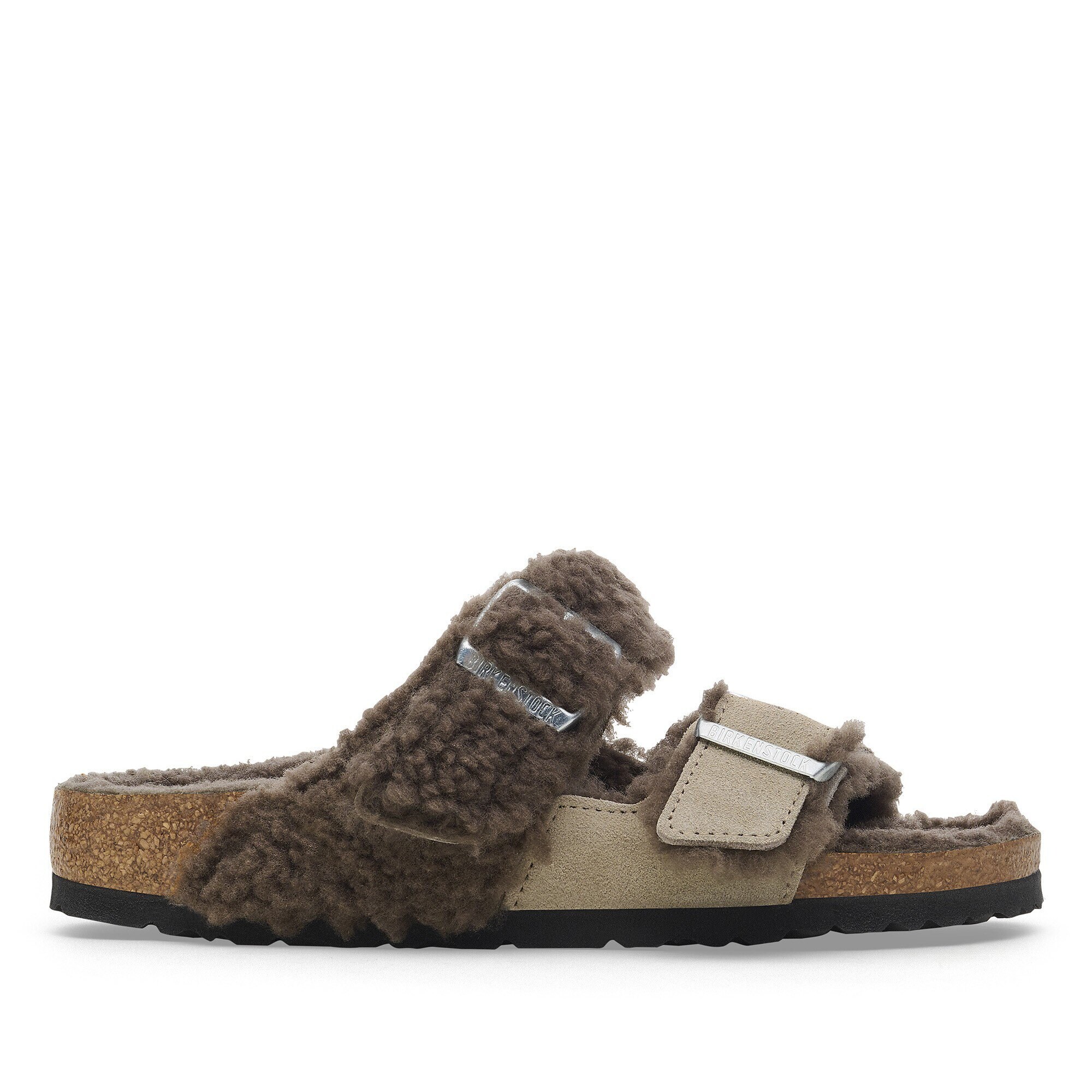 Arizona Teddy Split Suede Leather-Shearling Concrete Gray