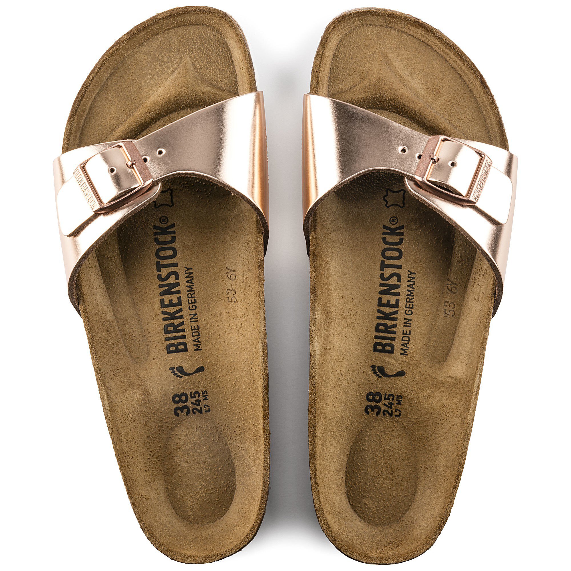 metallic birkenstock sandals