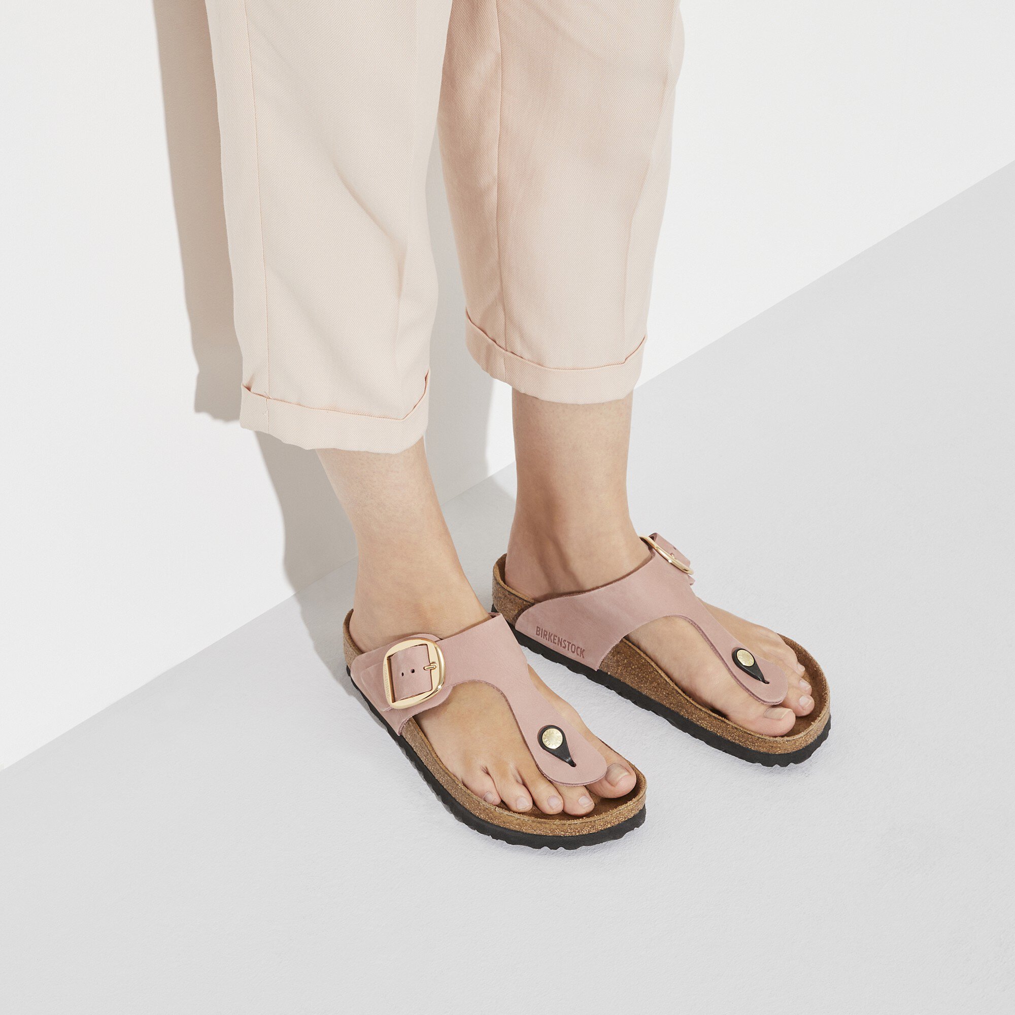 Gizeh Big Buckle Nubuk Leather Old Rose BIRKENSTOCK