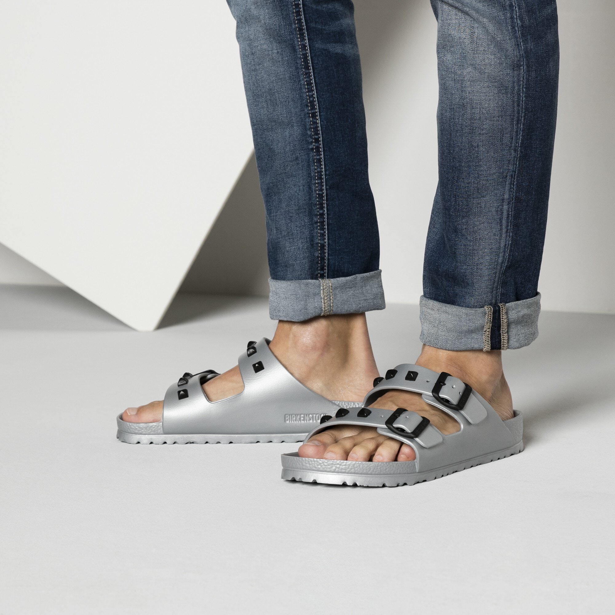 Arizona Studded Silver BIRKENSTOCK