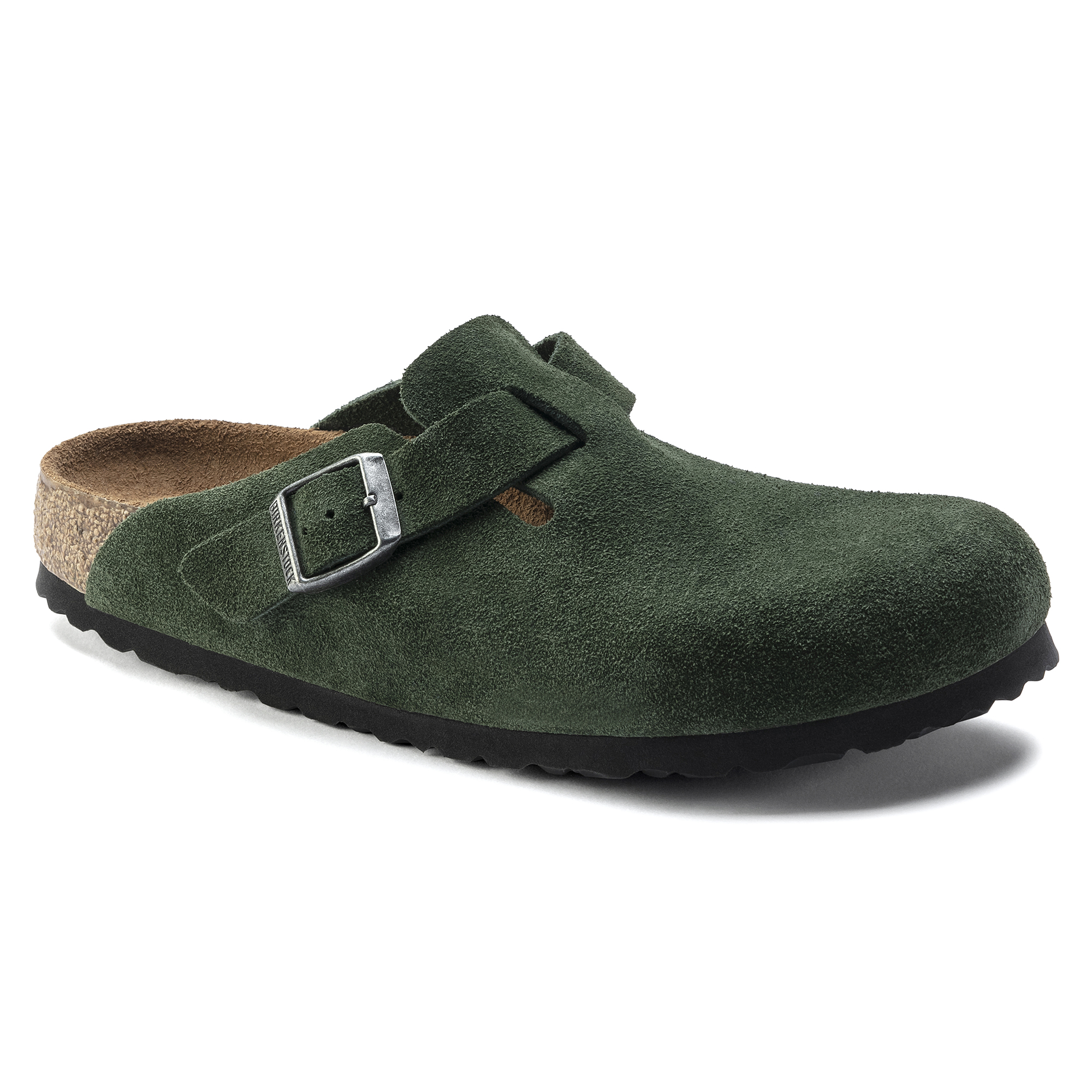Boston Soft Footbed Suede Leather Mountain View Green | BIRKENSTOCK