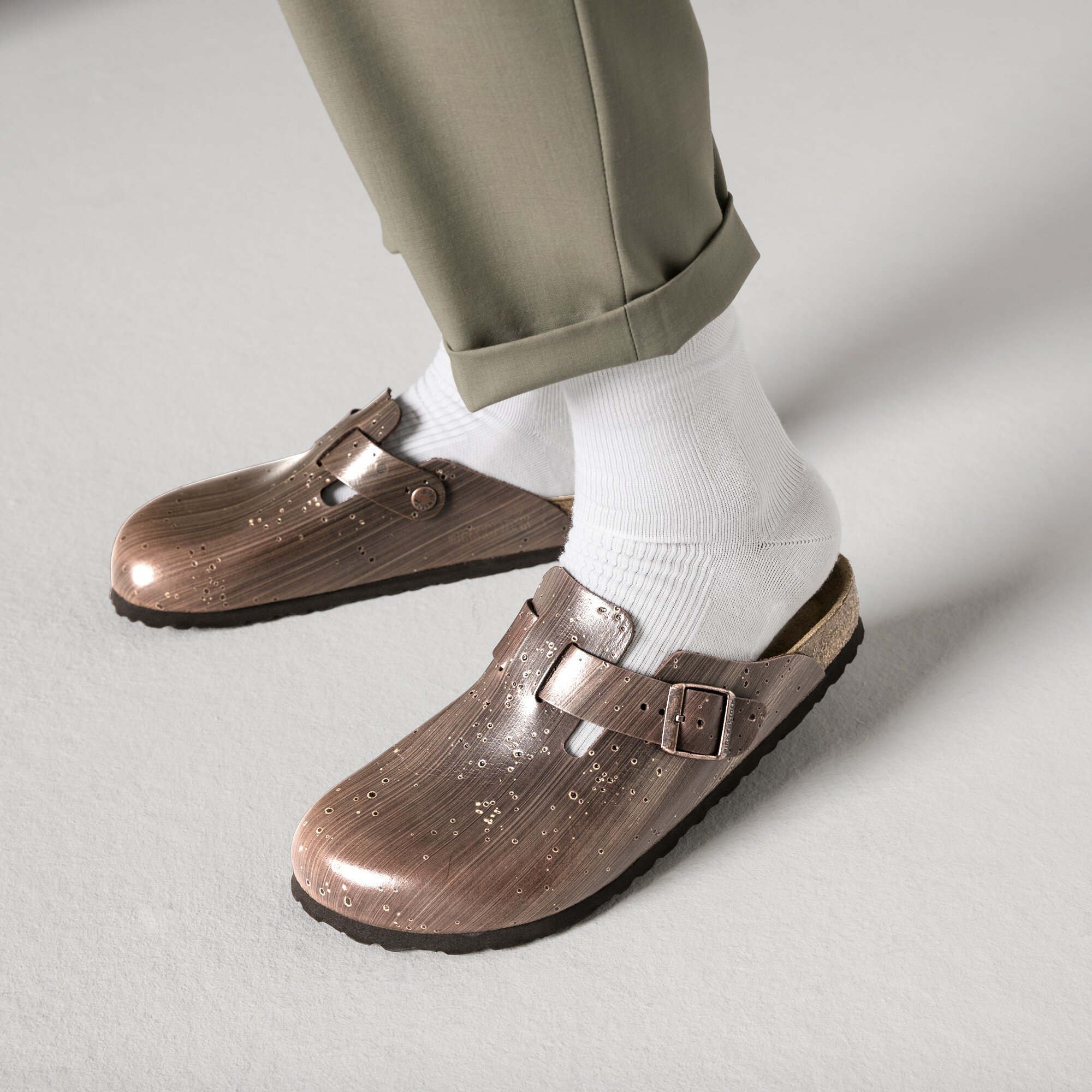 birkenstock boston silver