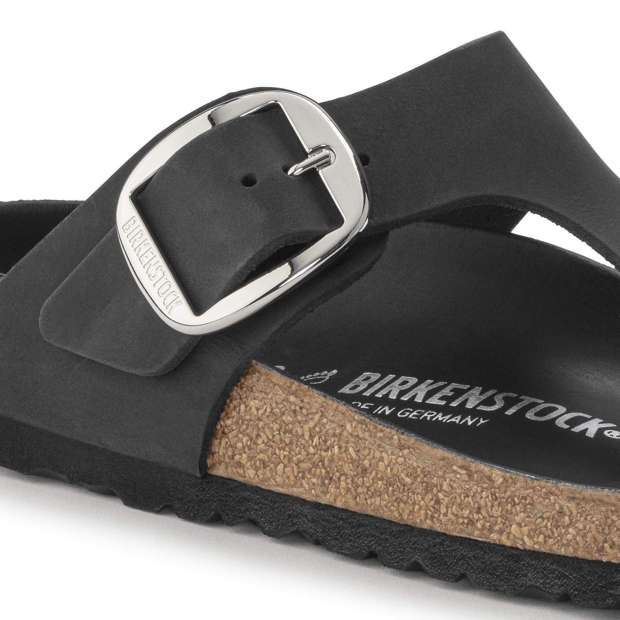 Gizeh Big Buckle Oiled Leather Black | BIRKENSTOCK