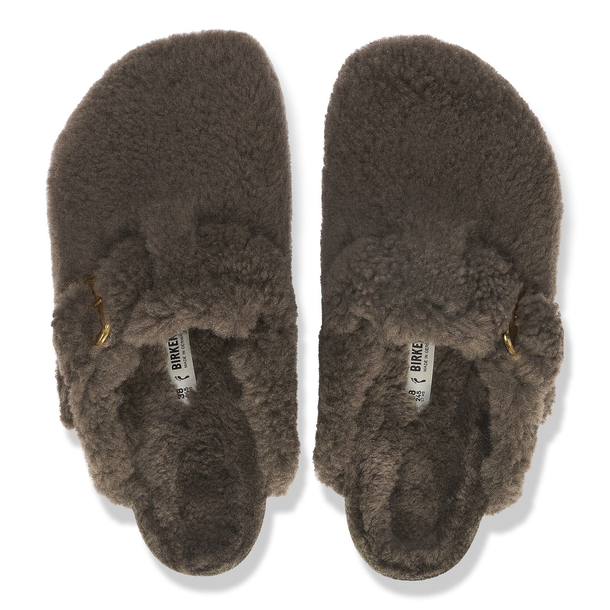 Boston Big Buckle Shearling Concrete Gray | BIRKENSTOCK