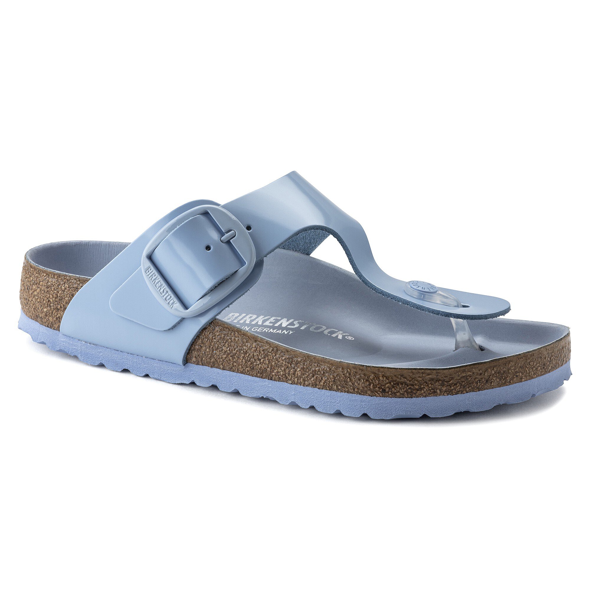 Navy blue discount patent leather birkenstocks
