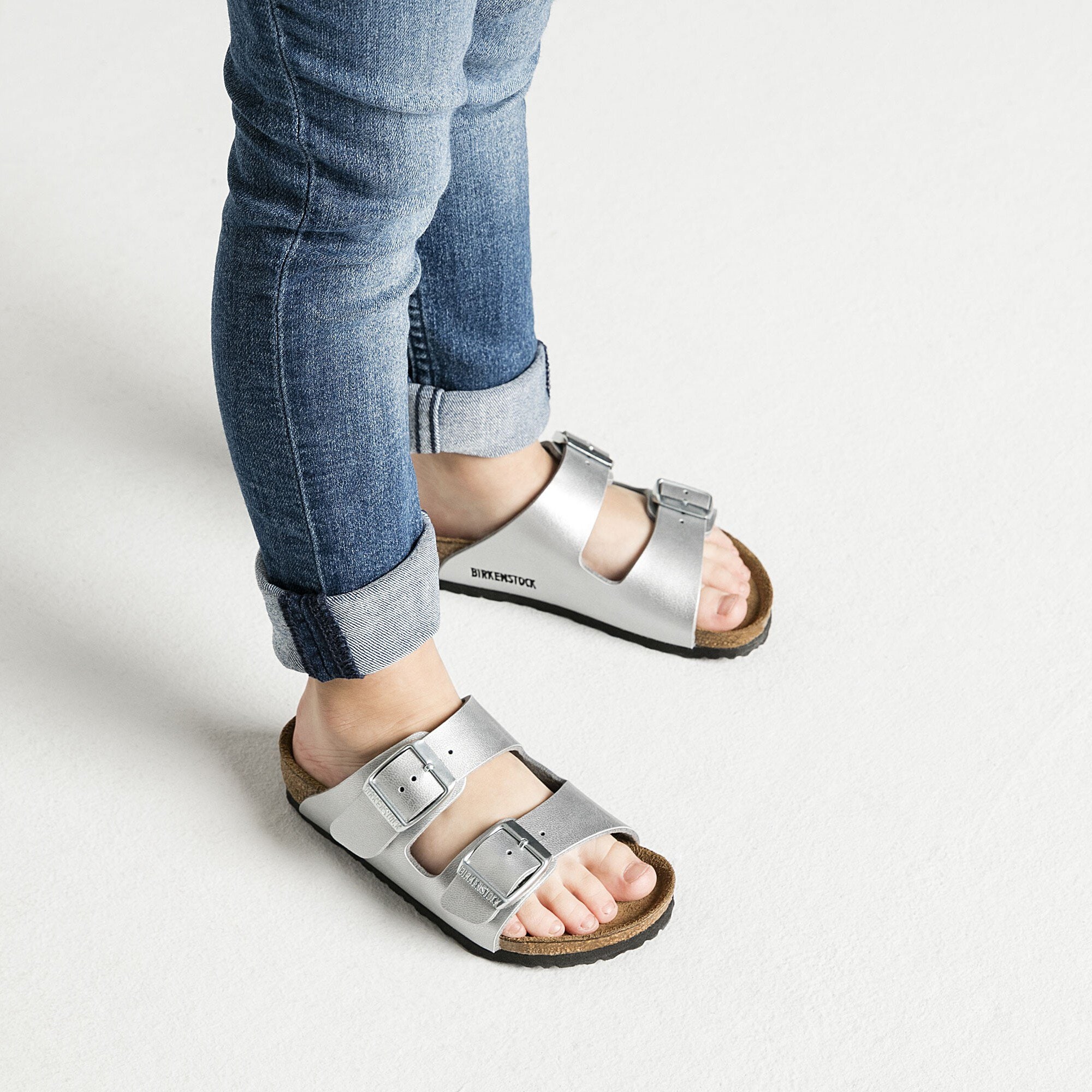 silver arizona birkenstocks