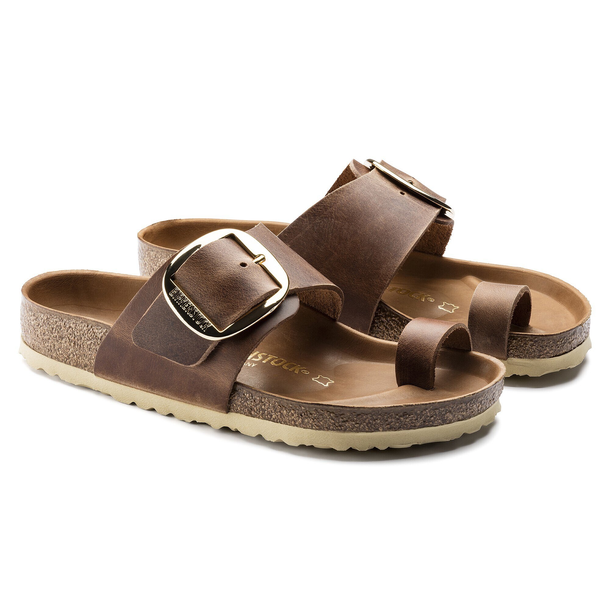 birkenstock miramar big buckle cognac