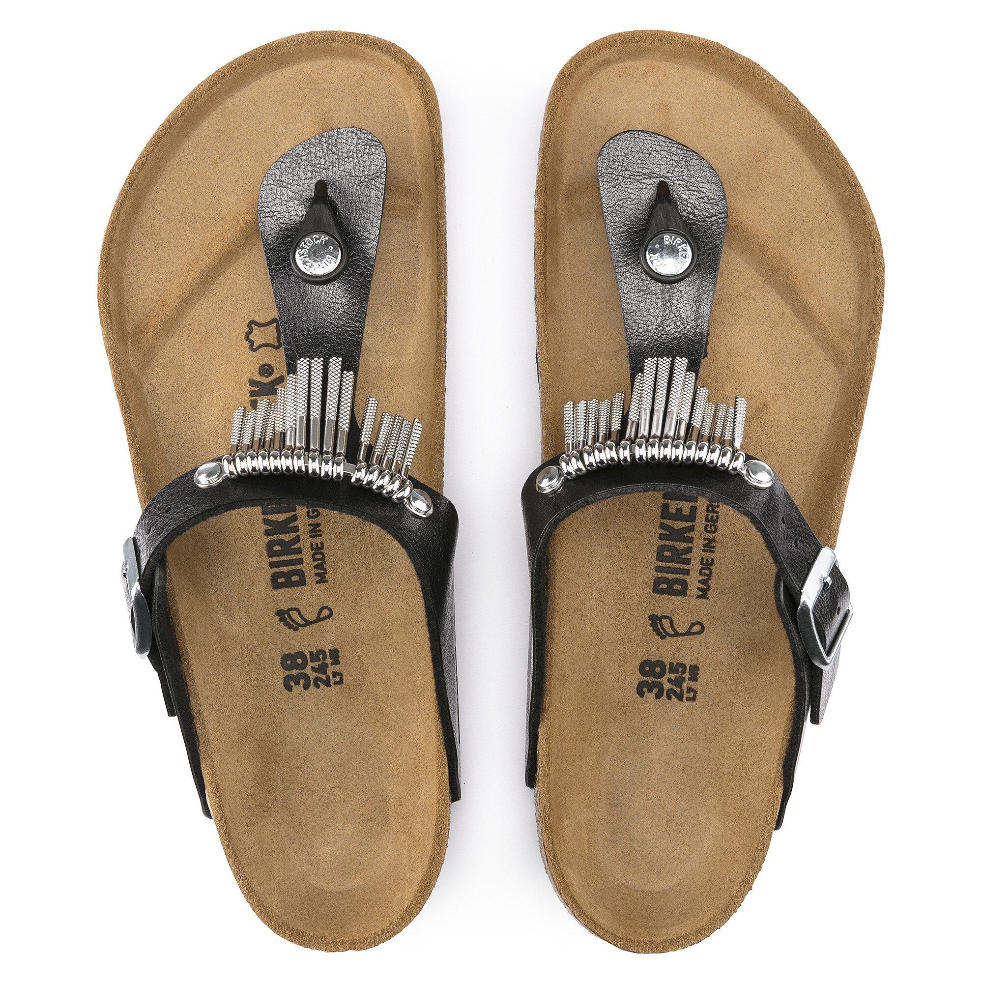 Birkenstock mit goldfransen Clearance