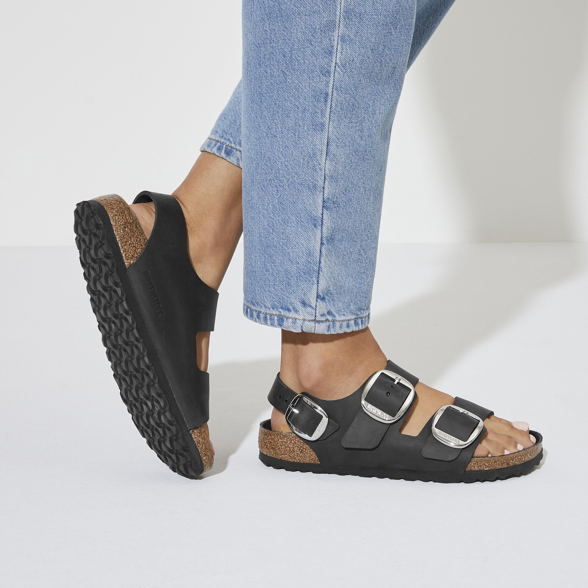 Milano Big Buckle Oiled Leather Black | BIRKENSTOCK