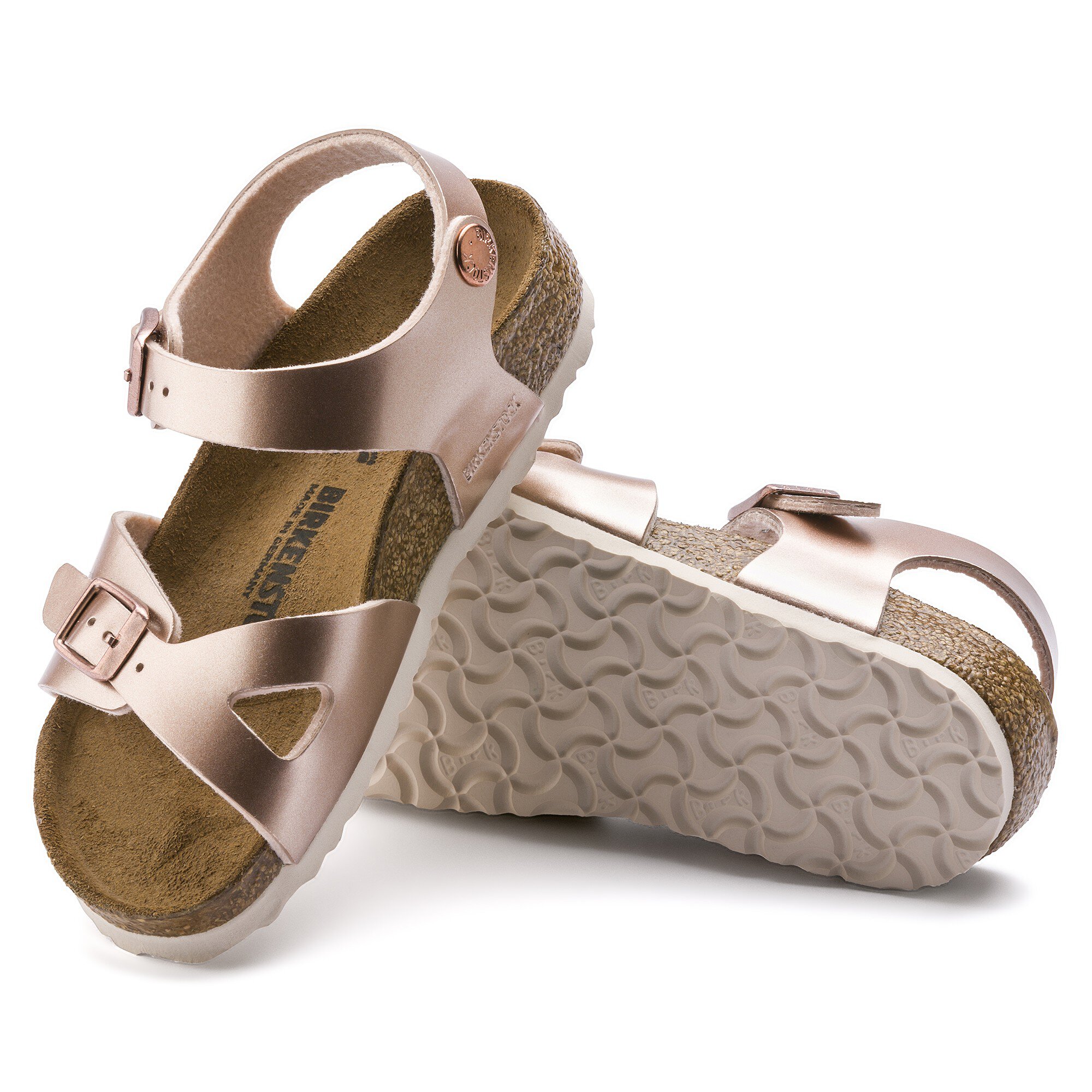 electric metallic copper birkenstock