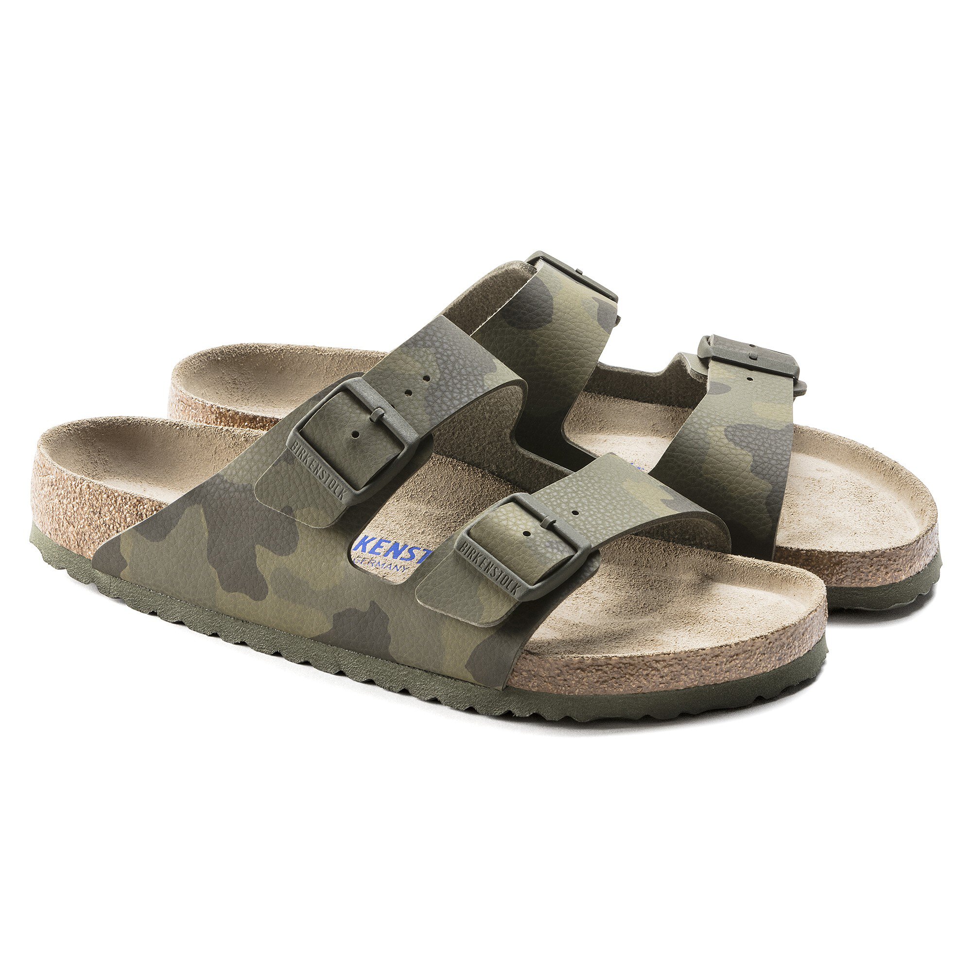 Nylon Prik Vervagen Arizona Soft Footbed Birko-Flor Desert Soil Camo Green | BIRKENSTOCK