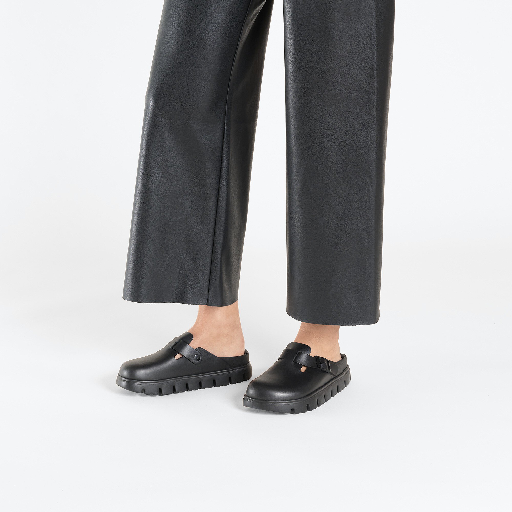 Boston Chunky Leather Black | BIRKENSTOCK