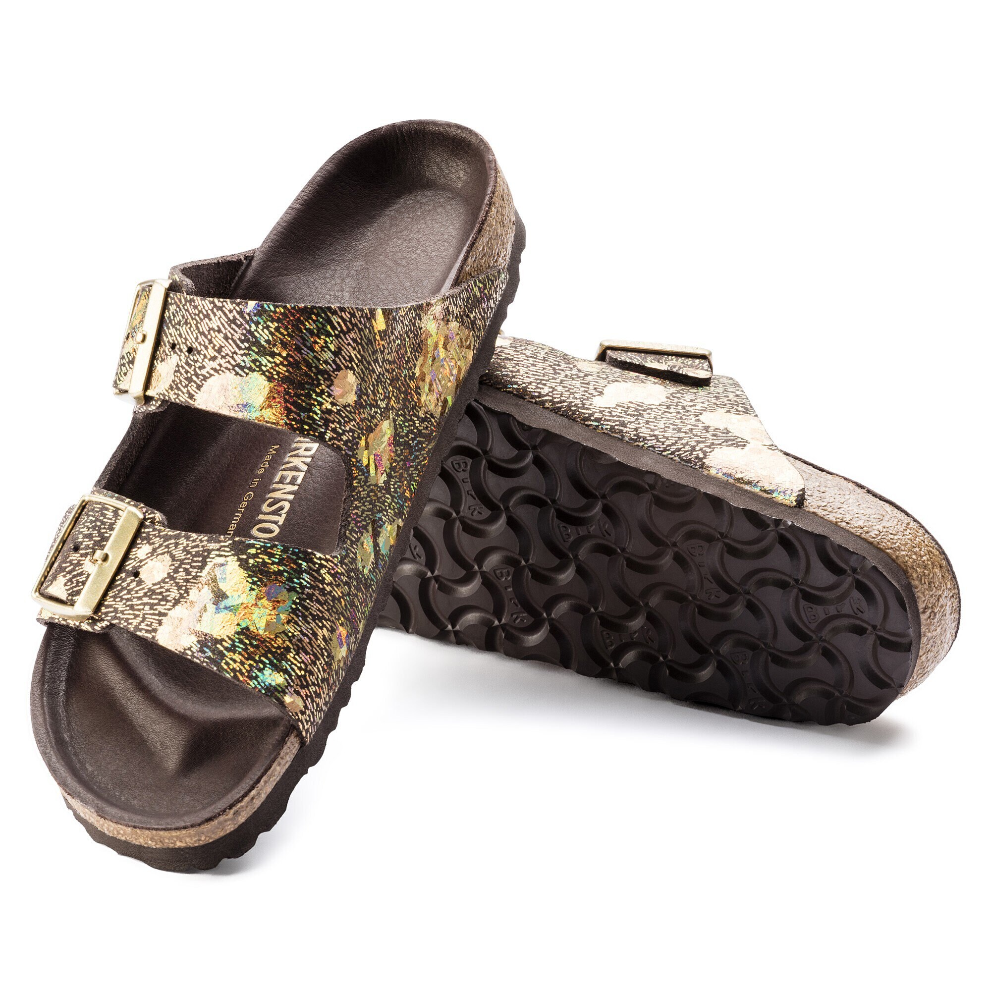 Arizona Natural Leather Spotted Metallic Brown