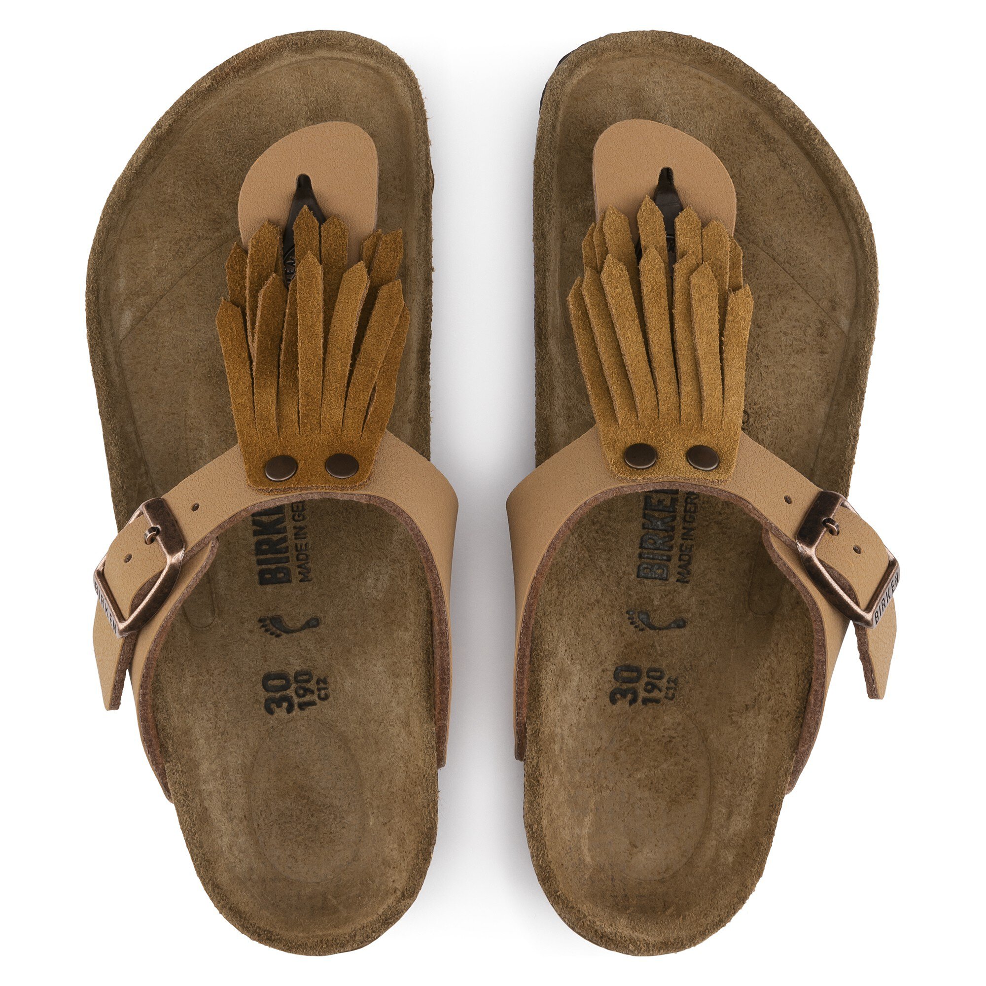 Birkenstock mit goldfransen Clearance