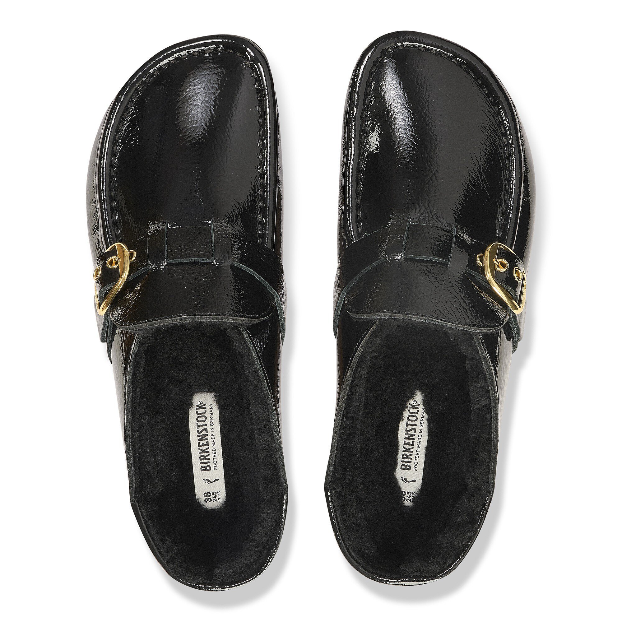 Buckley Shearling Patent Leather Naplak Black | BIRKENSTOCK