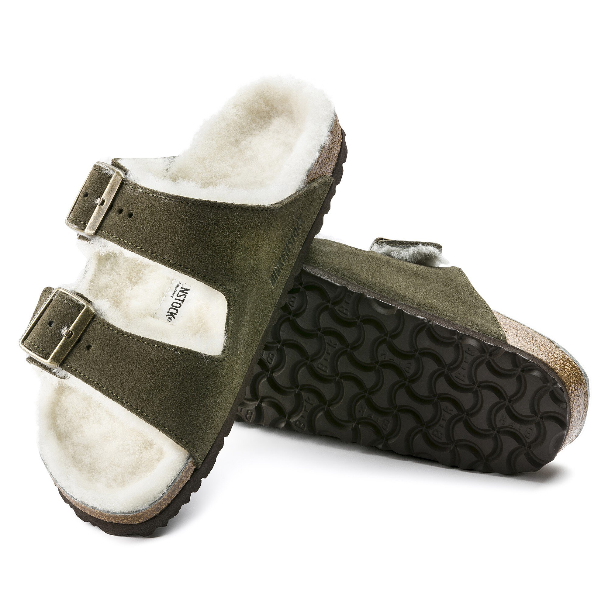 kugle Rød overalt Arizona Shearling Suede Leather Forest | BIRKENSTOCK