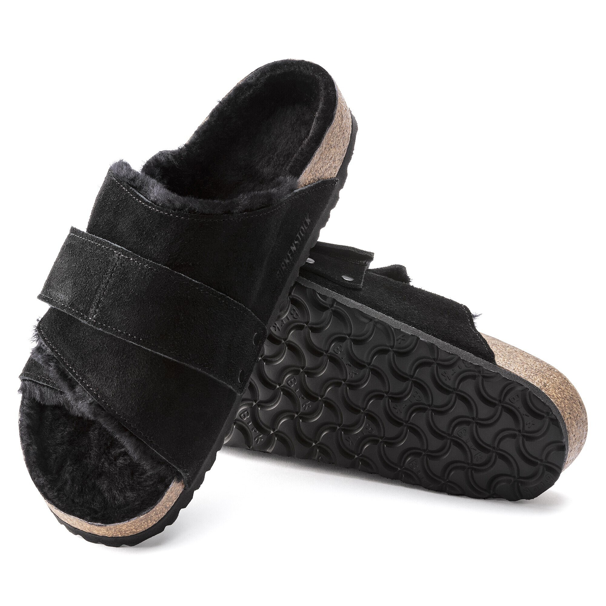 Kyoto Shearling Suede Leather Black | BIRKENSTOCK