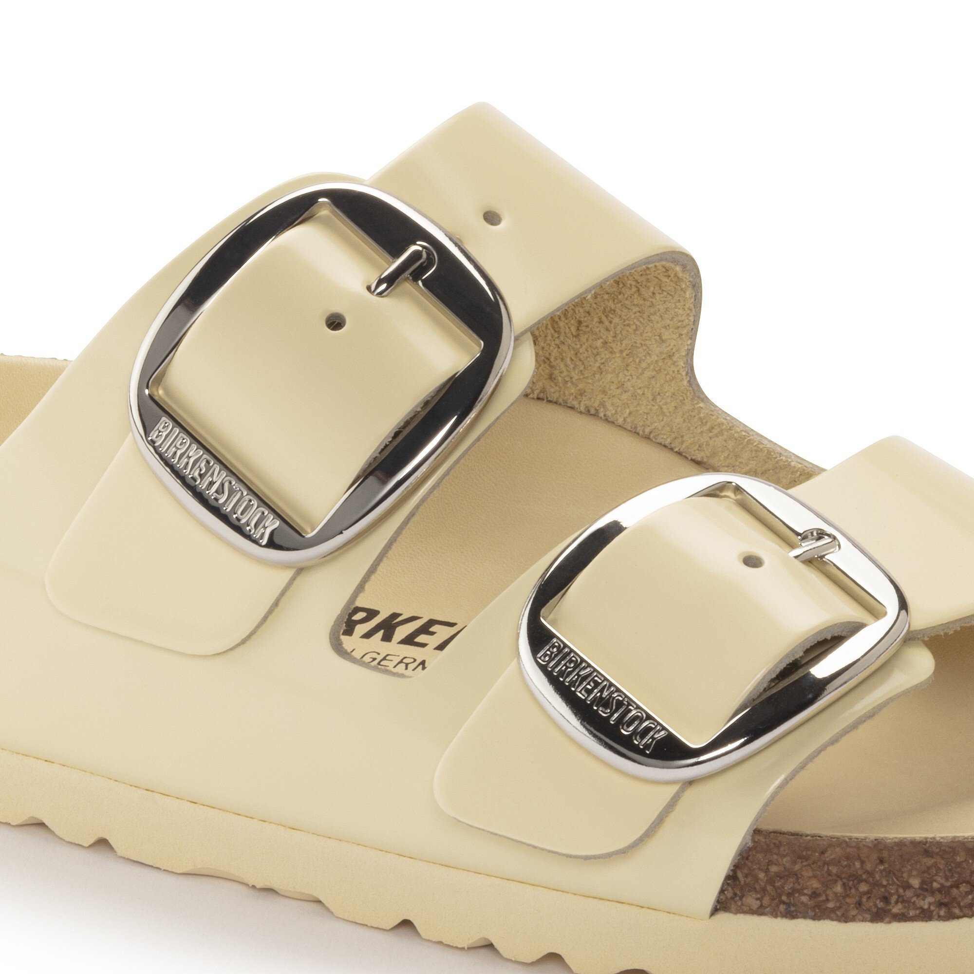 Arizona Big Buckle Natural Leather Patent High Shine Butter